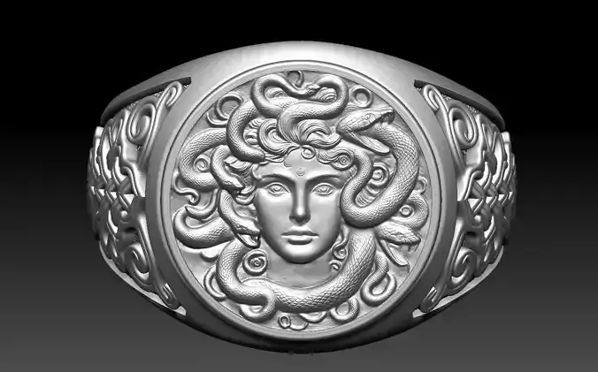 MEDUSA THEMED RING 3D print model