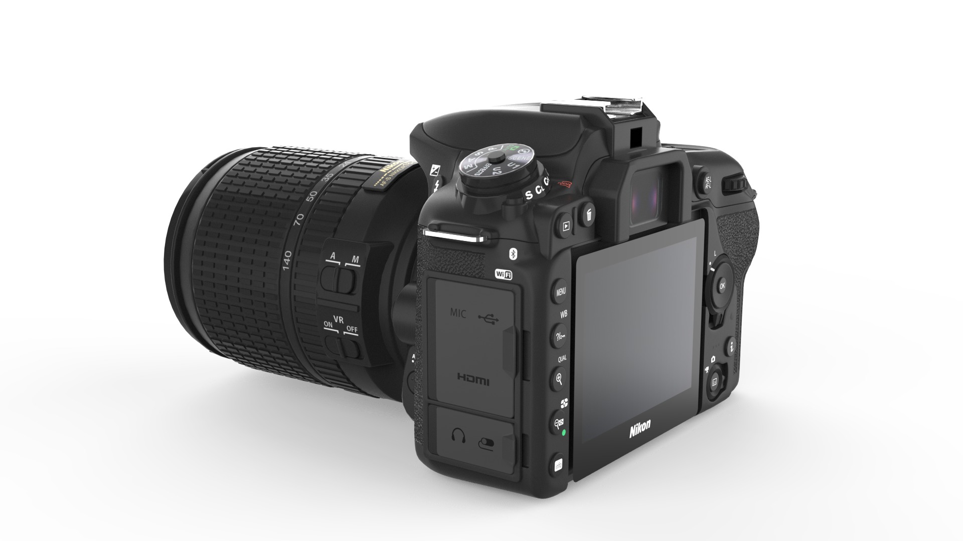 NIKON D7500 DSLR Camera Low-poly 3D model_6