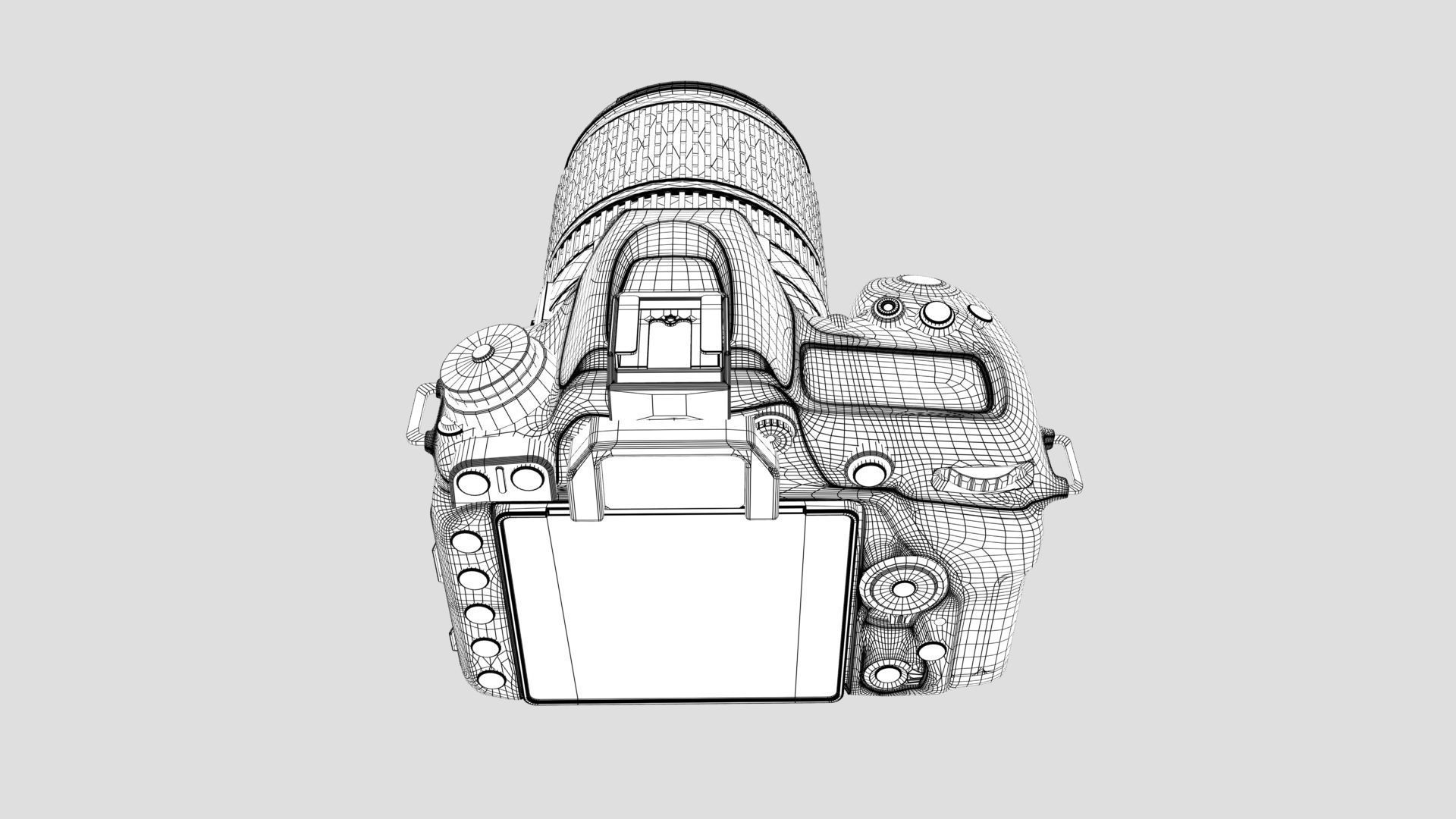 NIKON D7500 DSLR Camera Low-poly 3D model_9