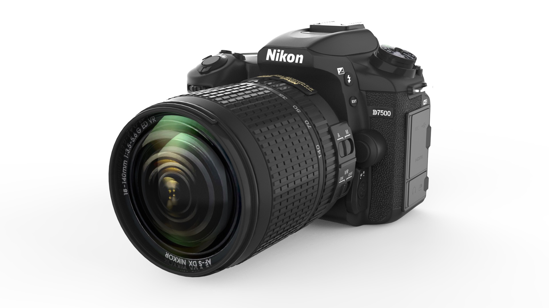 NIKON D7500 DSLR Camera Low-poly 3D model_1