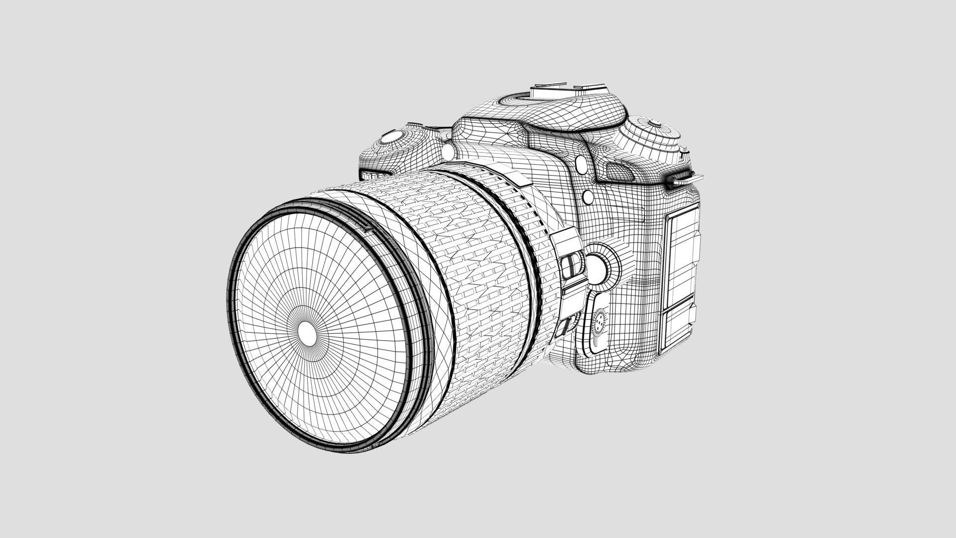 NIKON D7500 DSLR Camera Low-poly 3D model_7