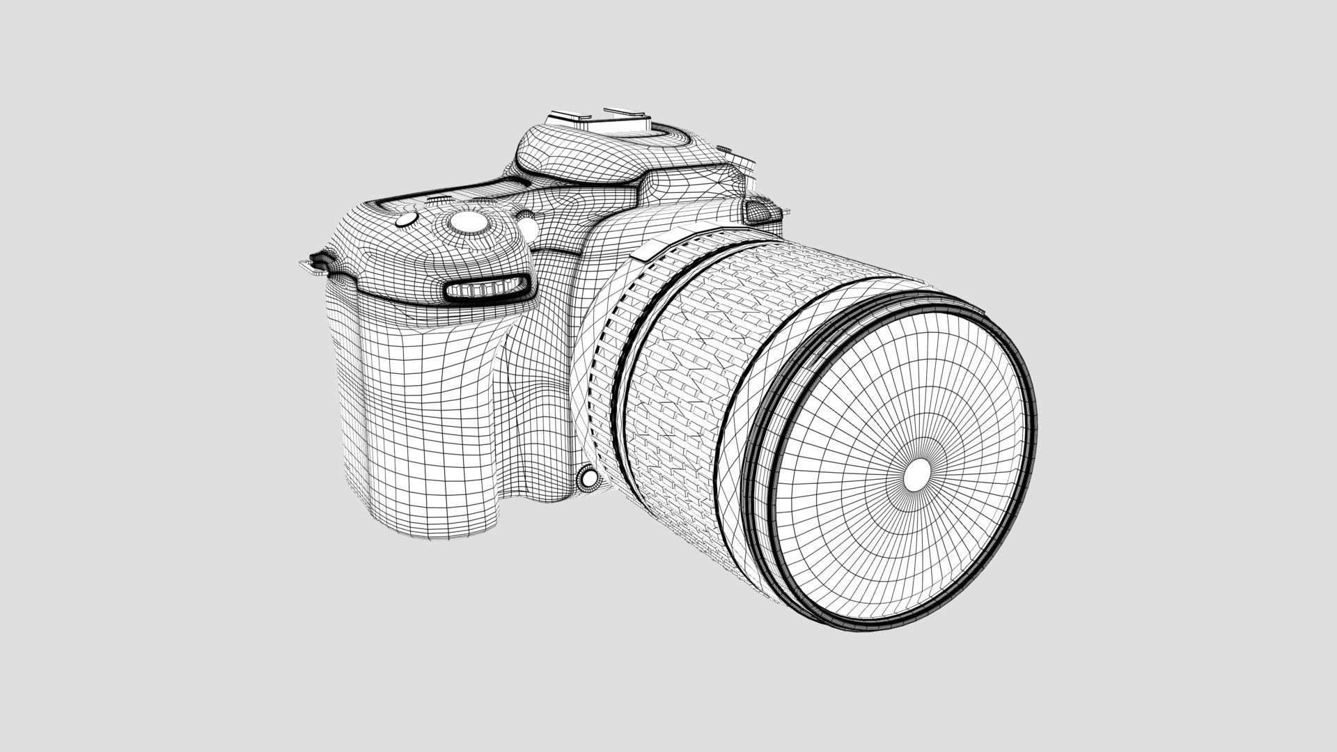 NIKON D7500 DSLR Camera Low-poly 3D model_8