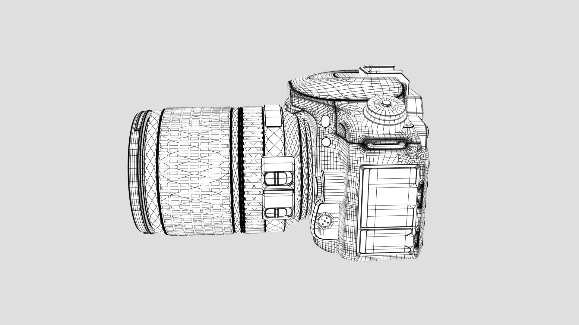 NIKON D7500 DSLR Camera Low-poly 3D model_10