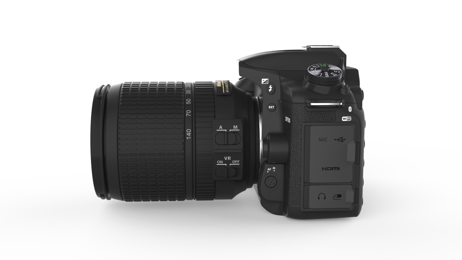 NIKON D7500 DSLR Camera Low-poly 3D model_2