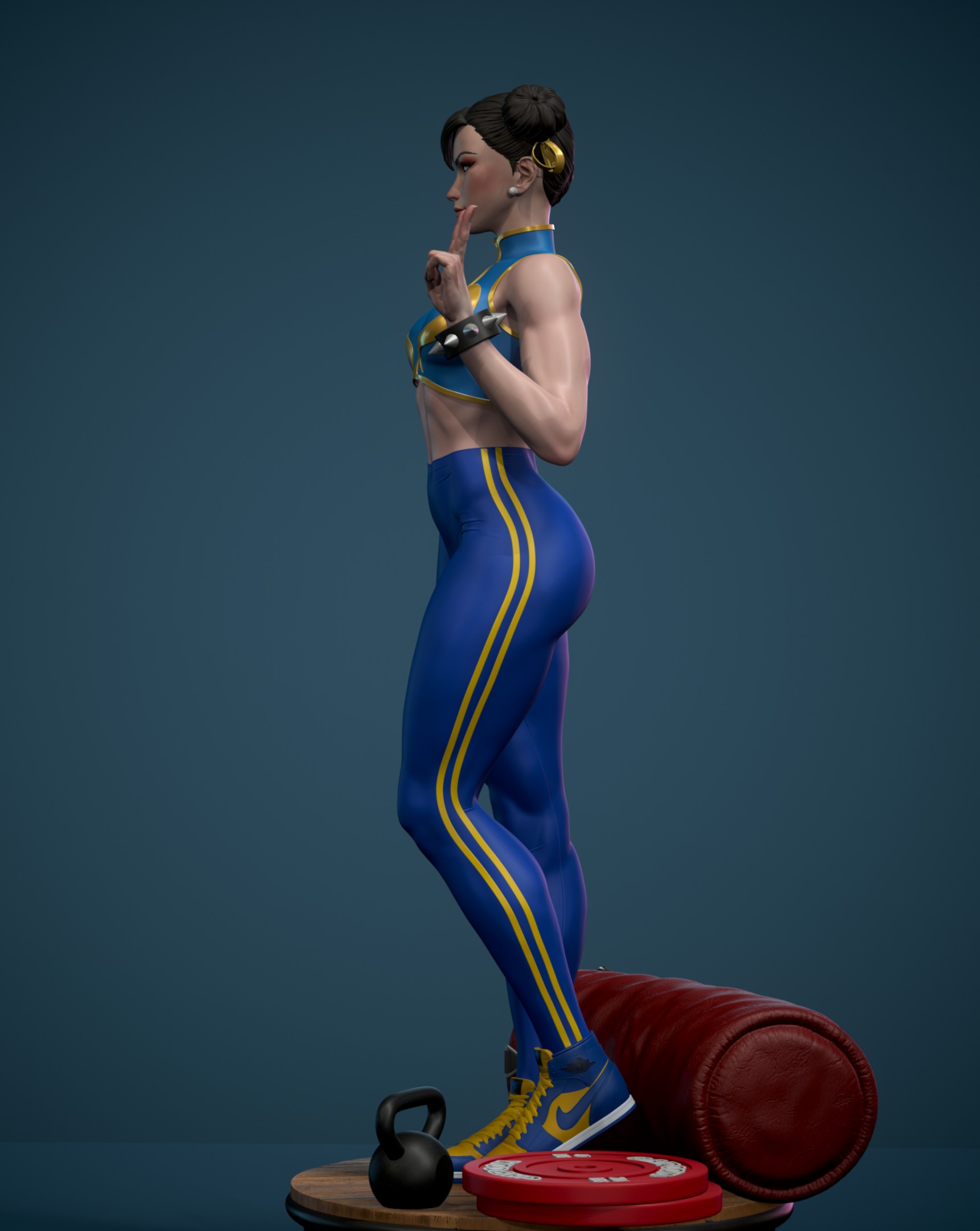 Chun-Li statue for 3d printing 3D print model_6