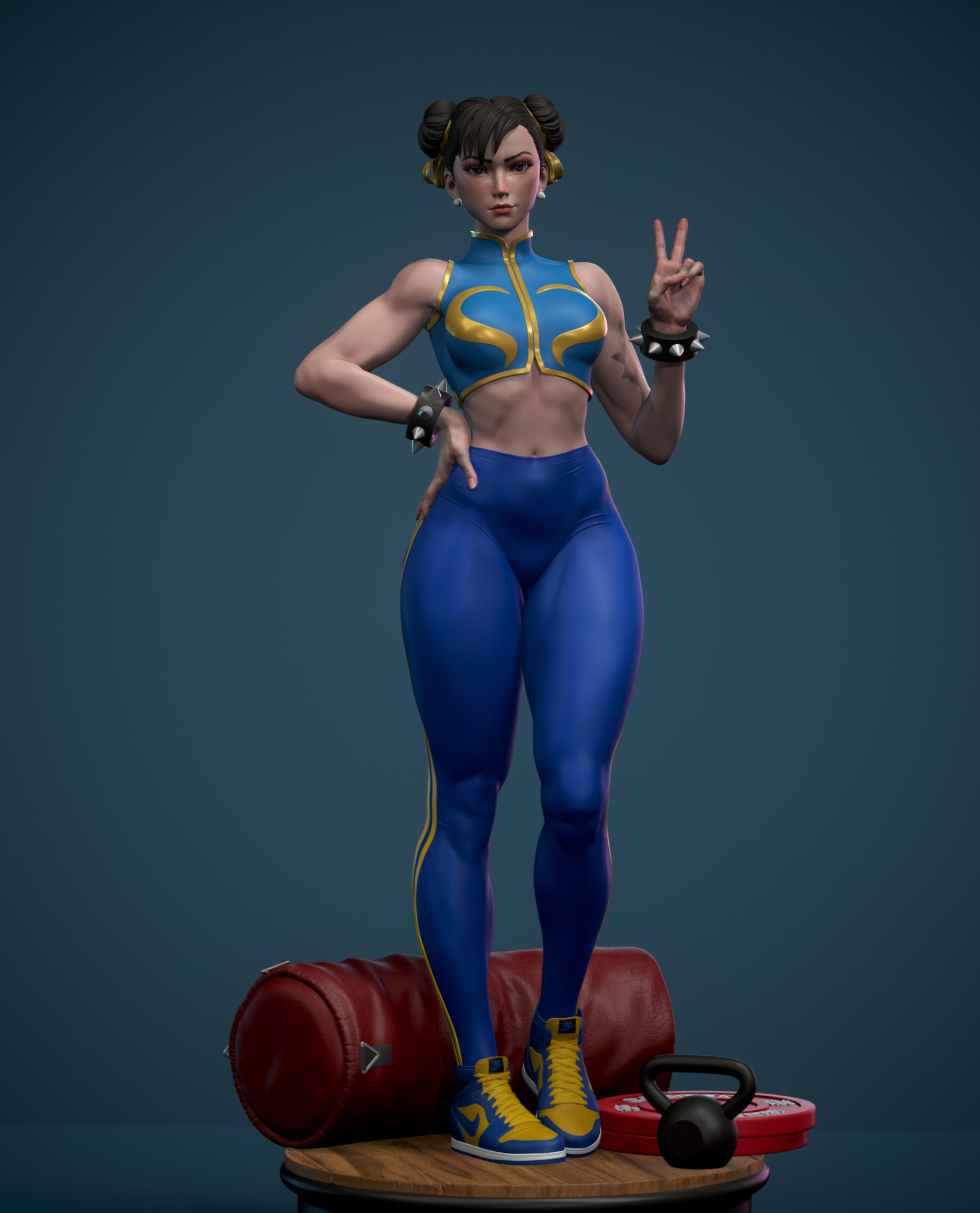 Chun-Li statue for 3d printing 3D print model_3