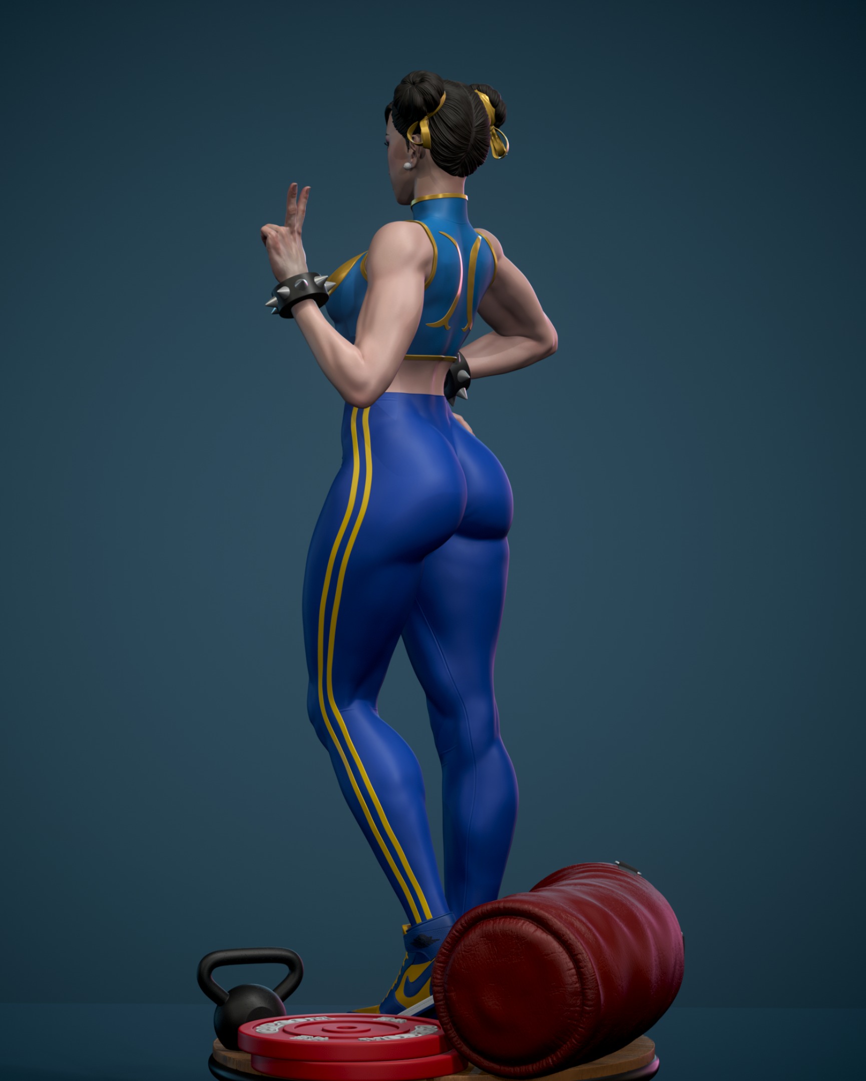 Chun-Li statue for 3d printing 3D print model_5