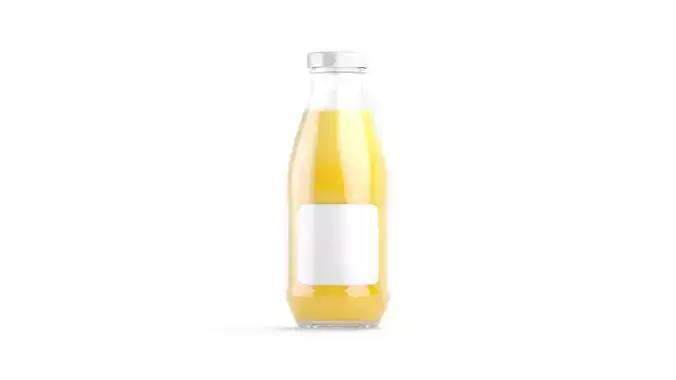 Juice Glass Bottle Orange - juicy oranges drink jar 3D model