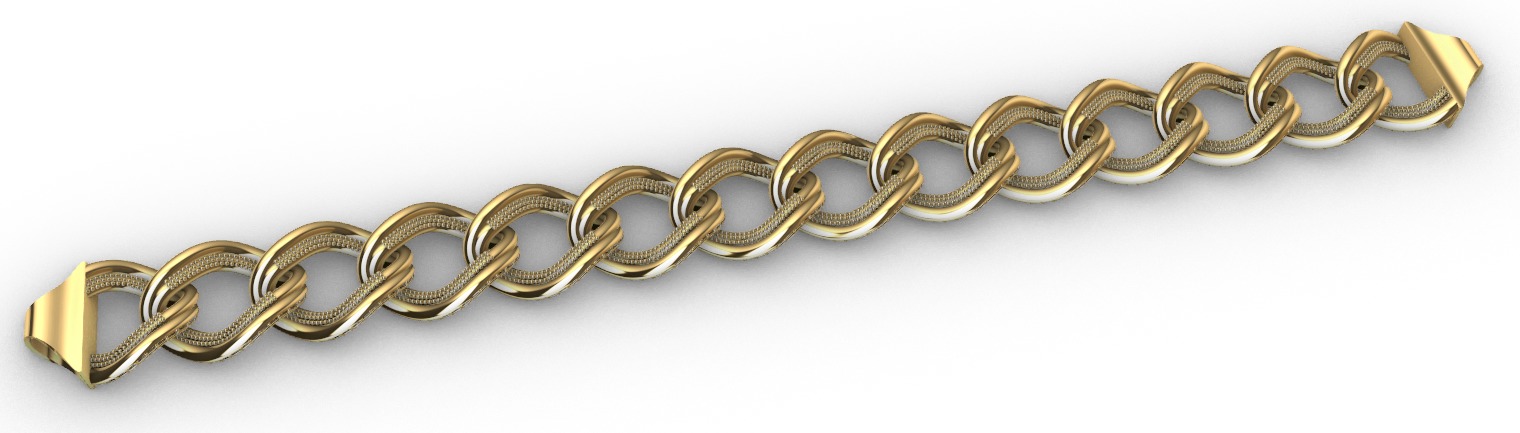 Gold bracelet chains new collection 31-32 3D print model 3D print model_14