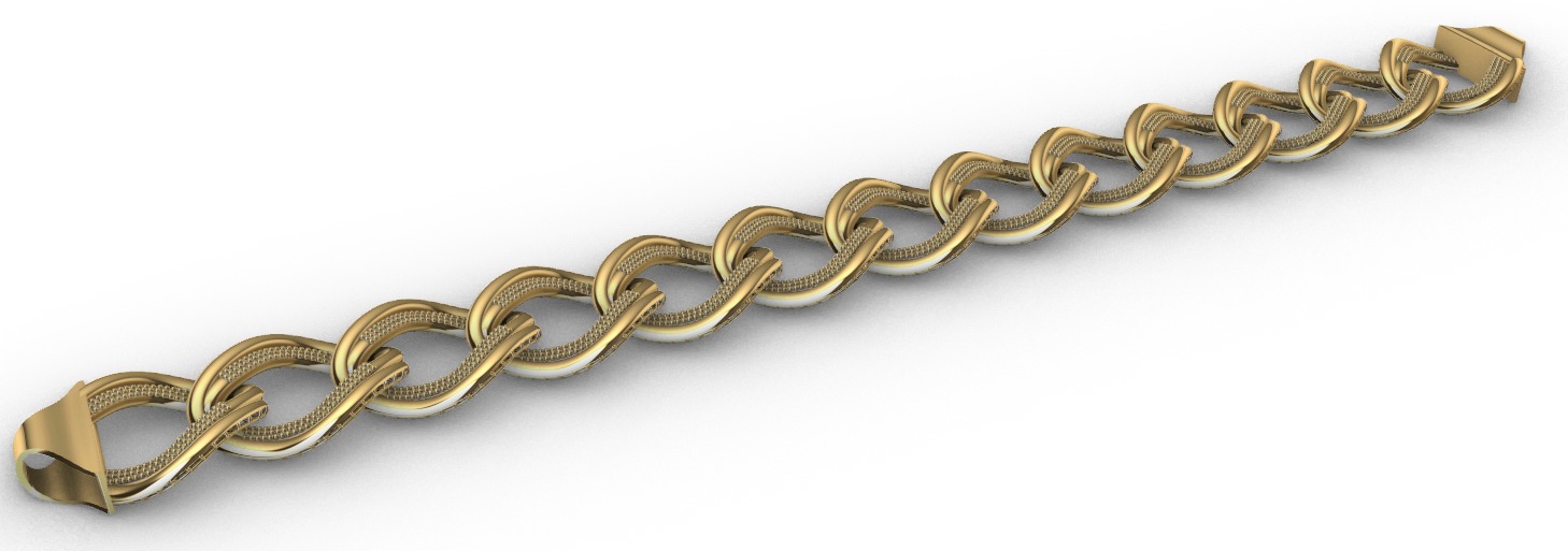 Gold bracelet chains new collection 31-32 3D print model 3D print model_16