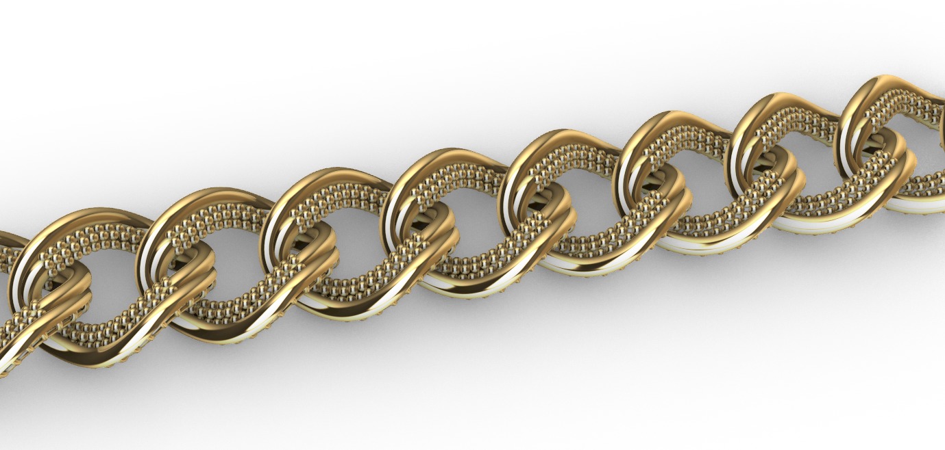 Gold bracelet chains new collection 31-32 3D print model 3D print model_9