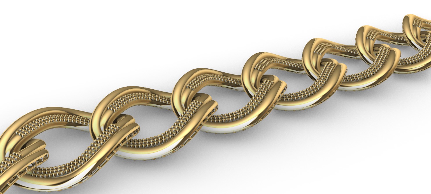Gold bracelet chains new collection 31-32 3D print model 3D print model_17