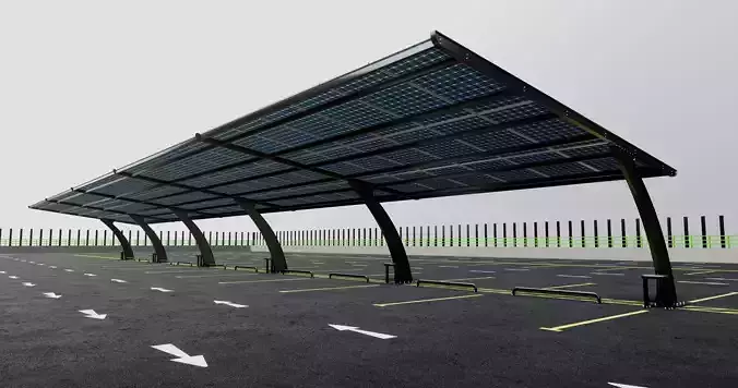 10 Cars L Type Modern Solar Carport