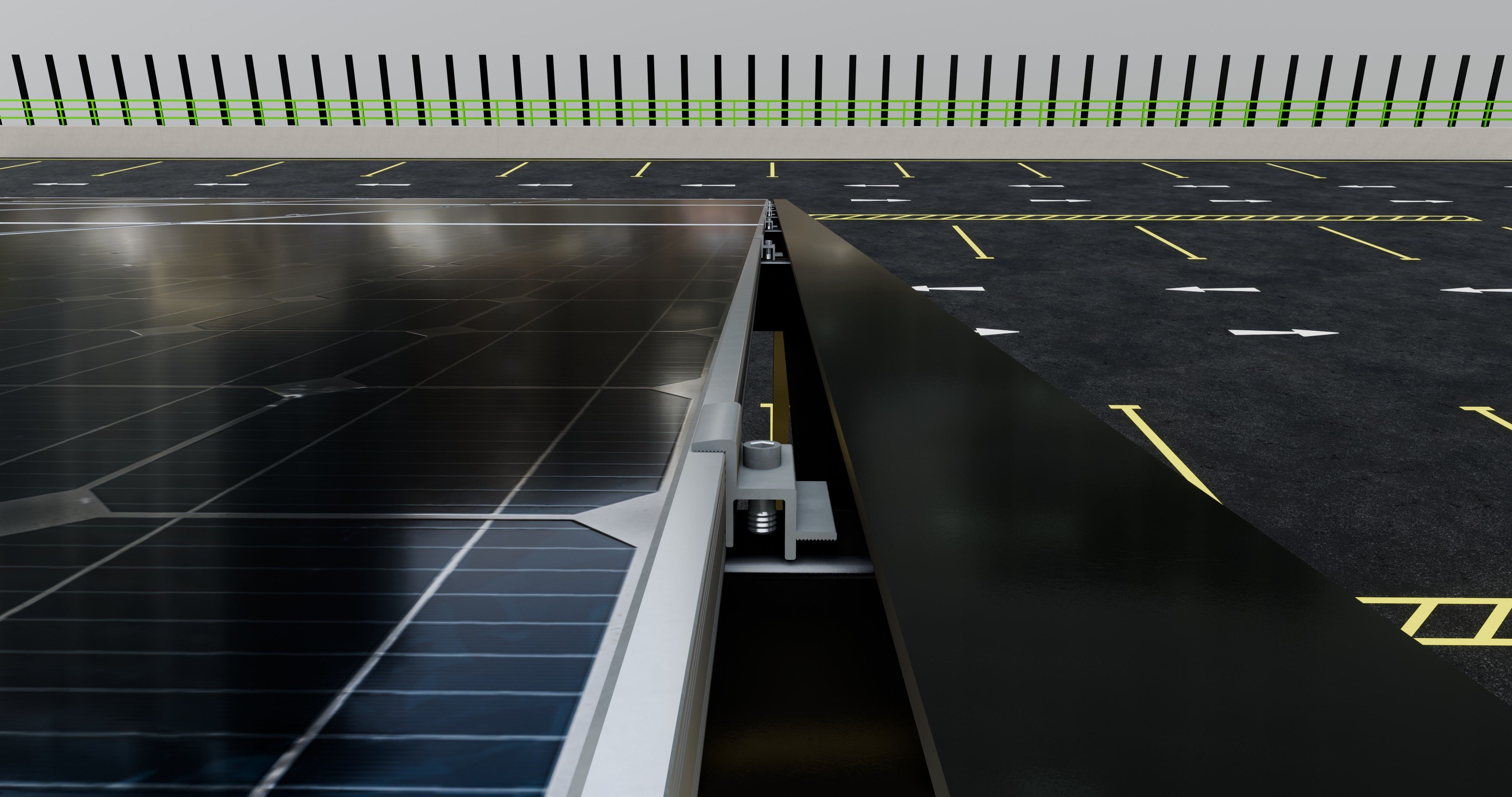 10 Cars L Type Modern Solar Carport 3D model_21