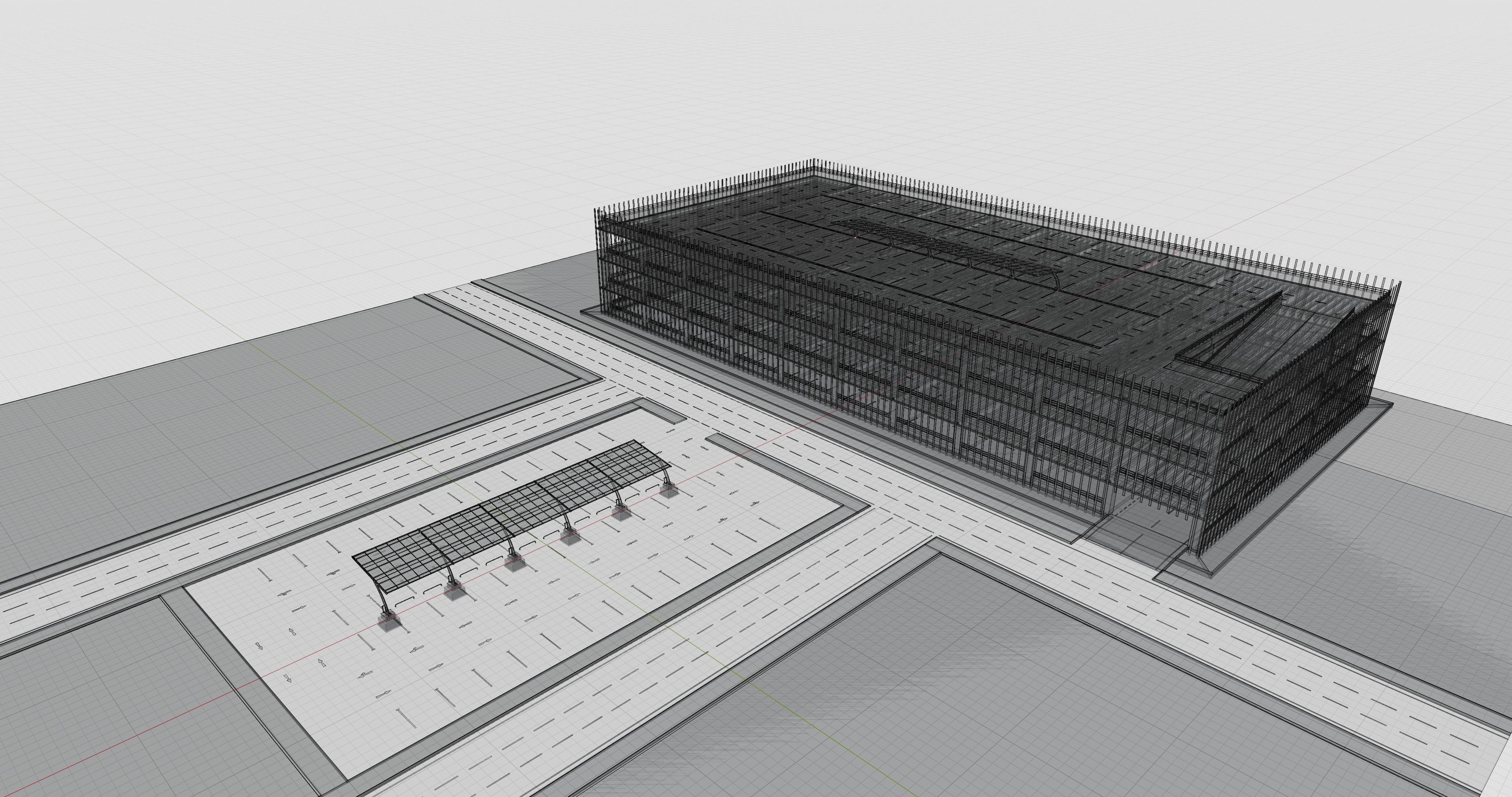 10 Cars L Type Modern Solar Carport 3D model_29