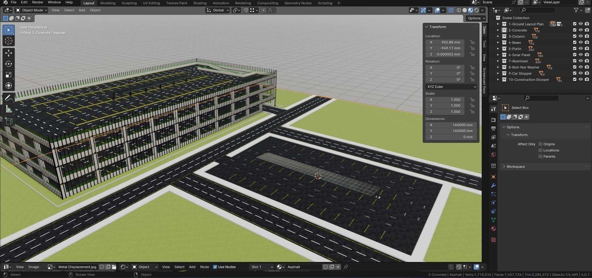 10 Cars L Type Modern Solar Carport 3D model_34