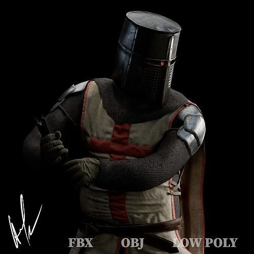 Knight Templar Low-poly 3D model