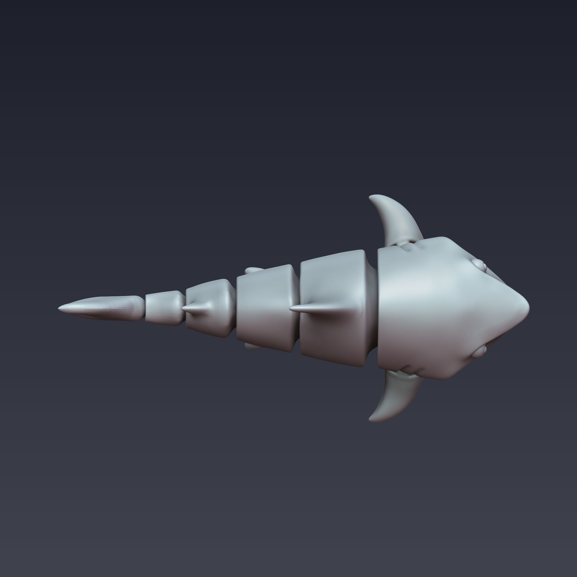 Shark Articulated 3d Print 3D print model_4