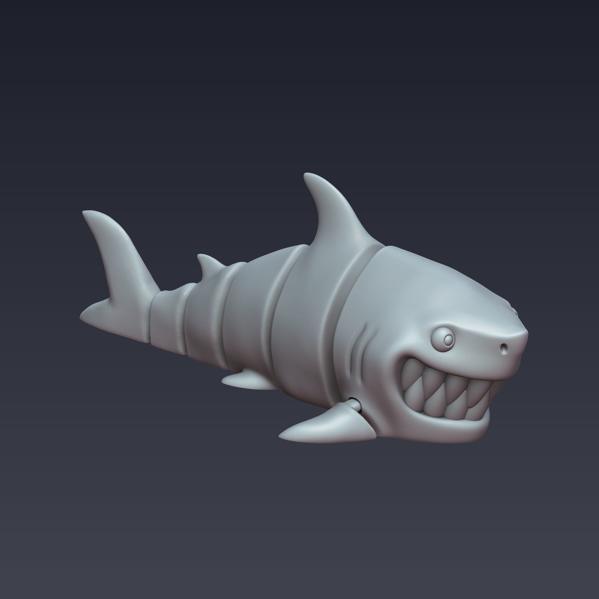 Shark Articulated 3d Print 3D print model_5