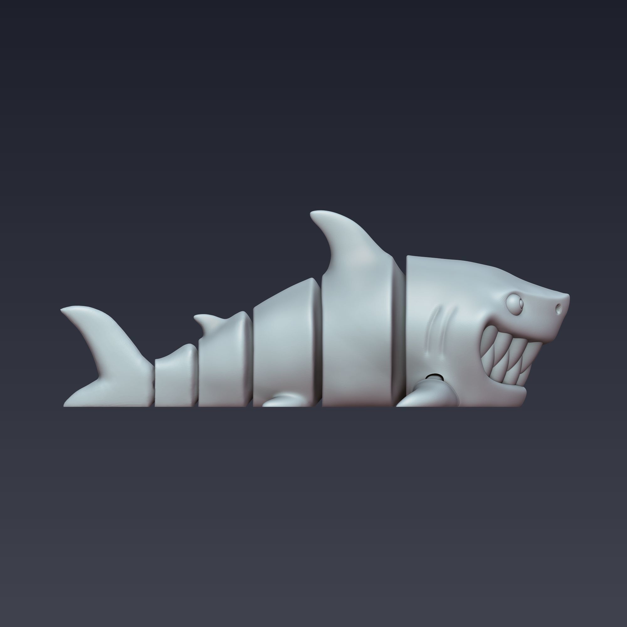 Shark Articulated 3d Print 3D print model_2