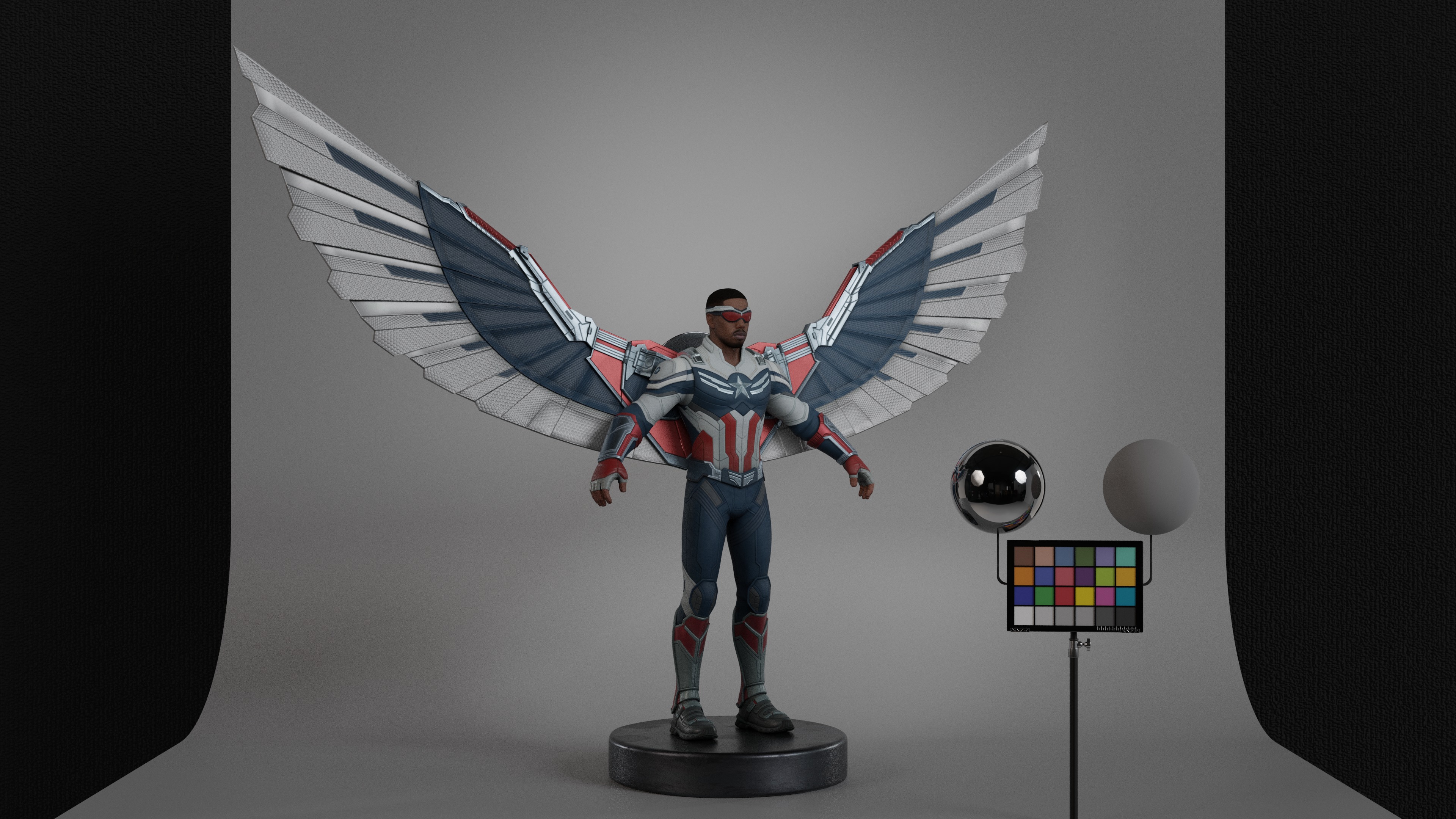 Captain America - Sam Wilson Low-poly 3D model_2