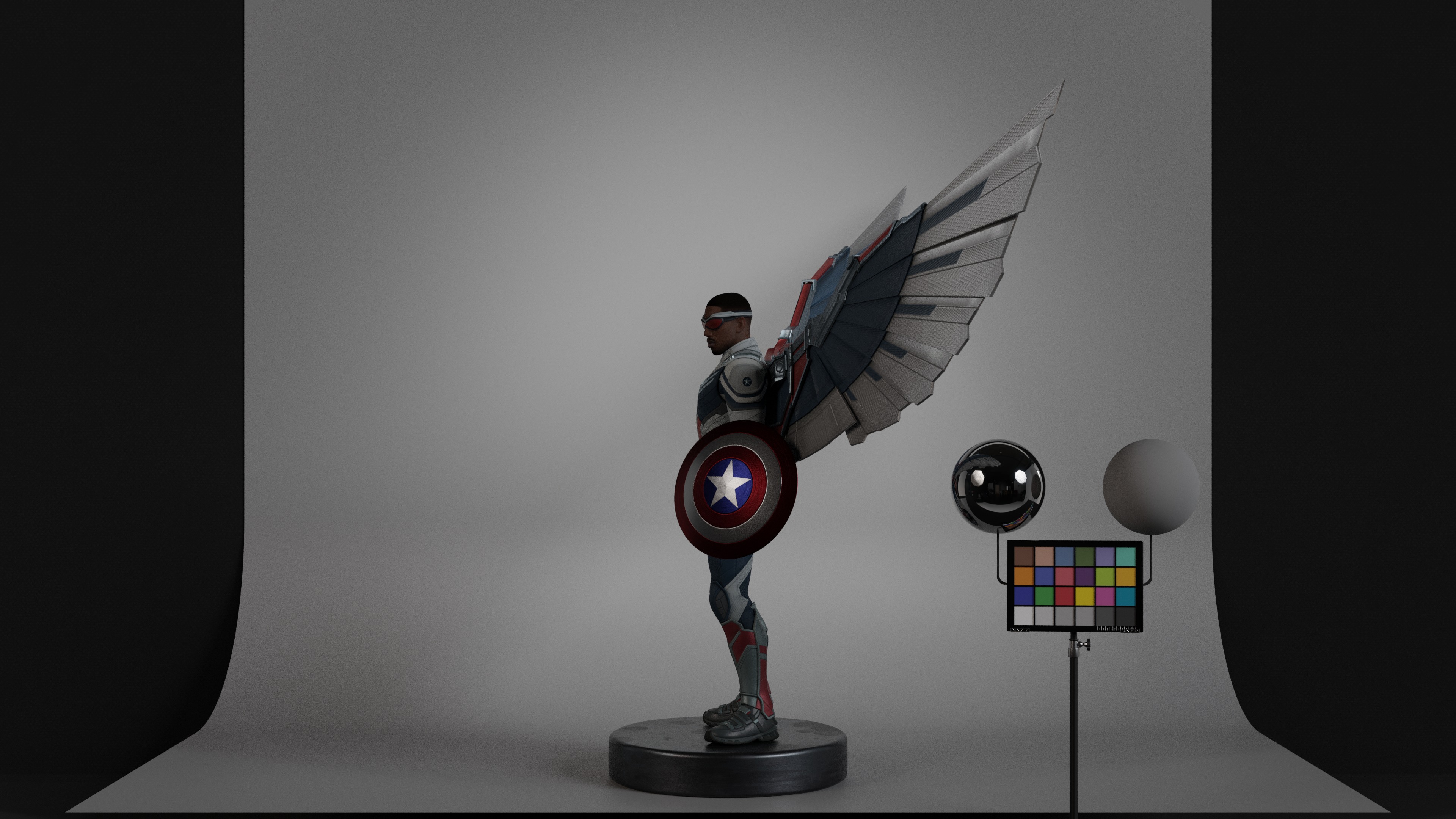 Captain America - Sam Wilson Low-poly 3D model_15