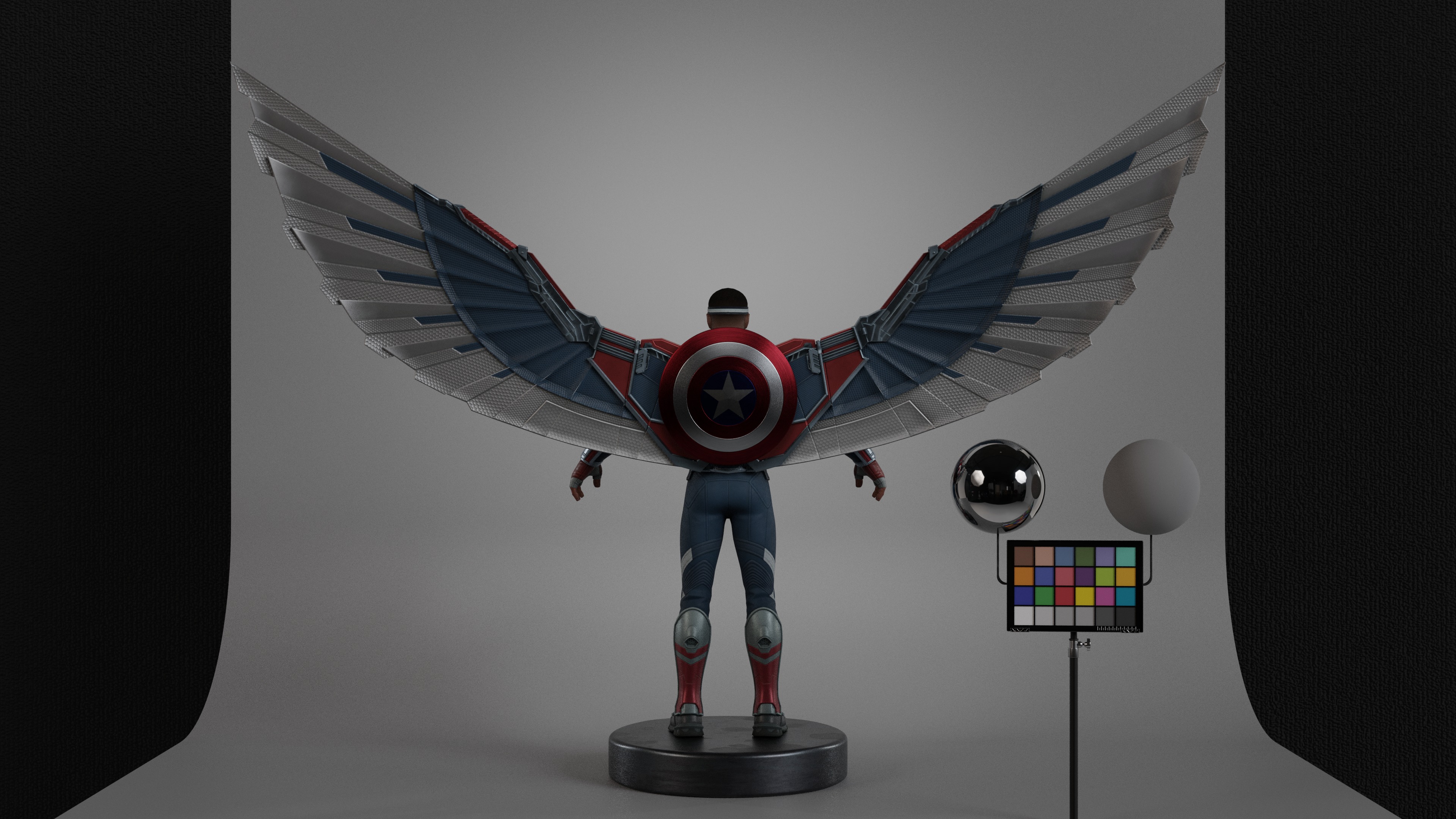 Captain America - Sam Wilson Low-poly 3D model_5