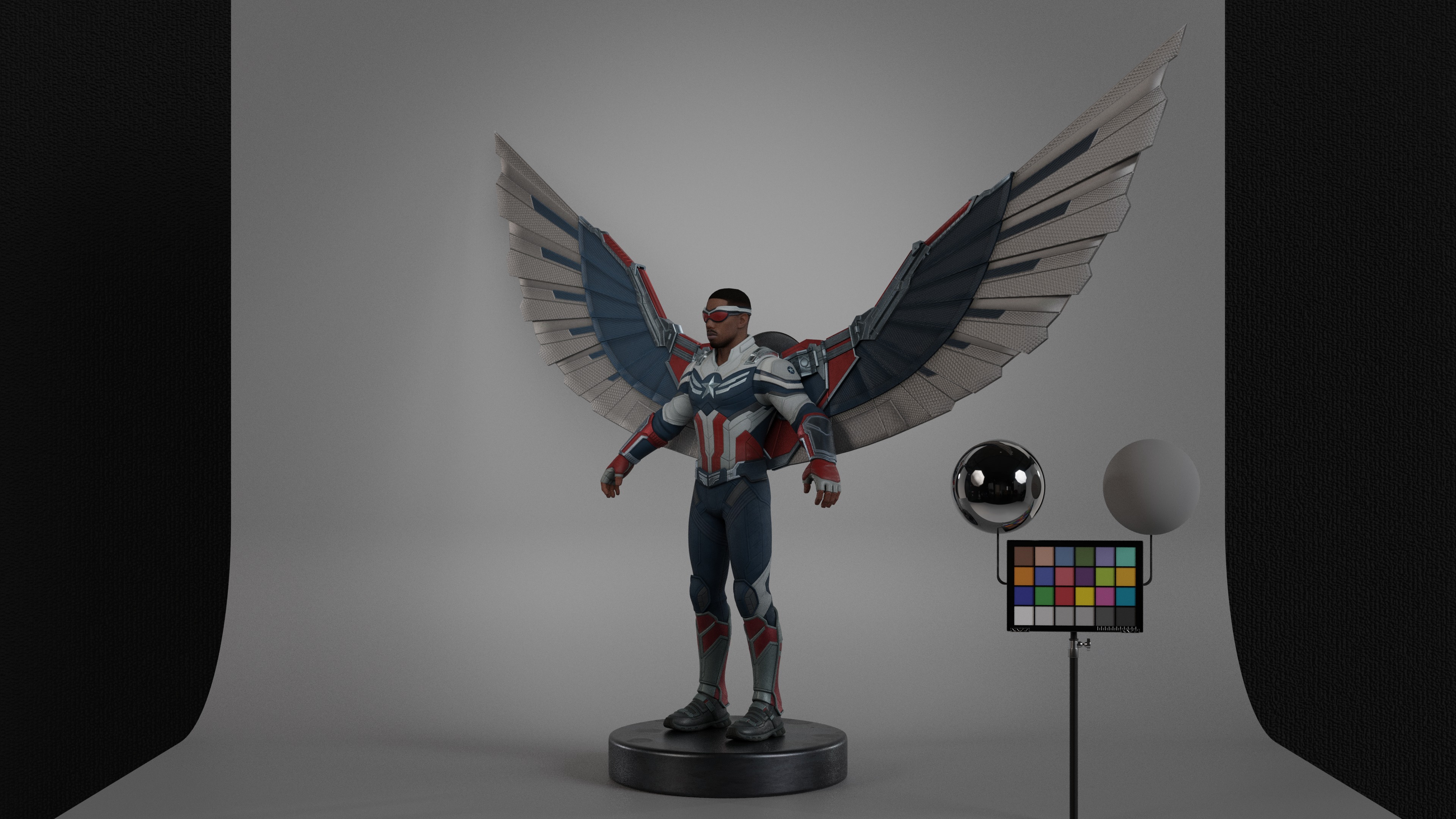 Captain America - Sam Wilson Low-poly 3D model_8
