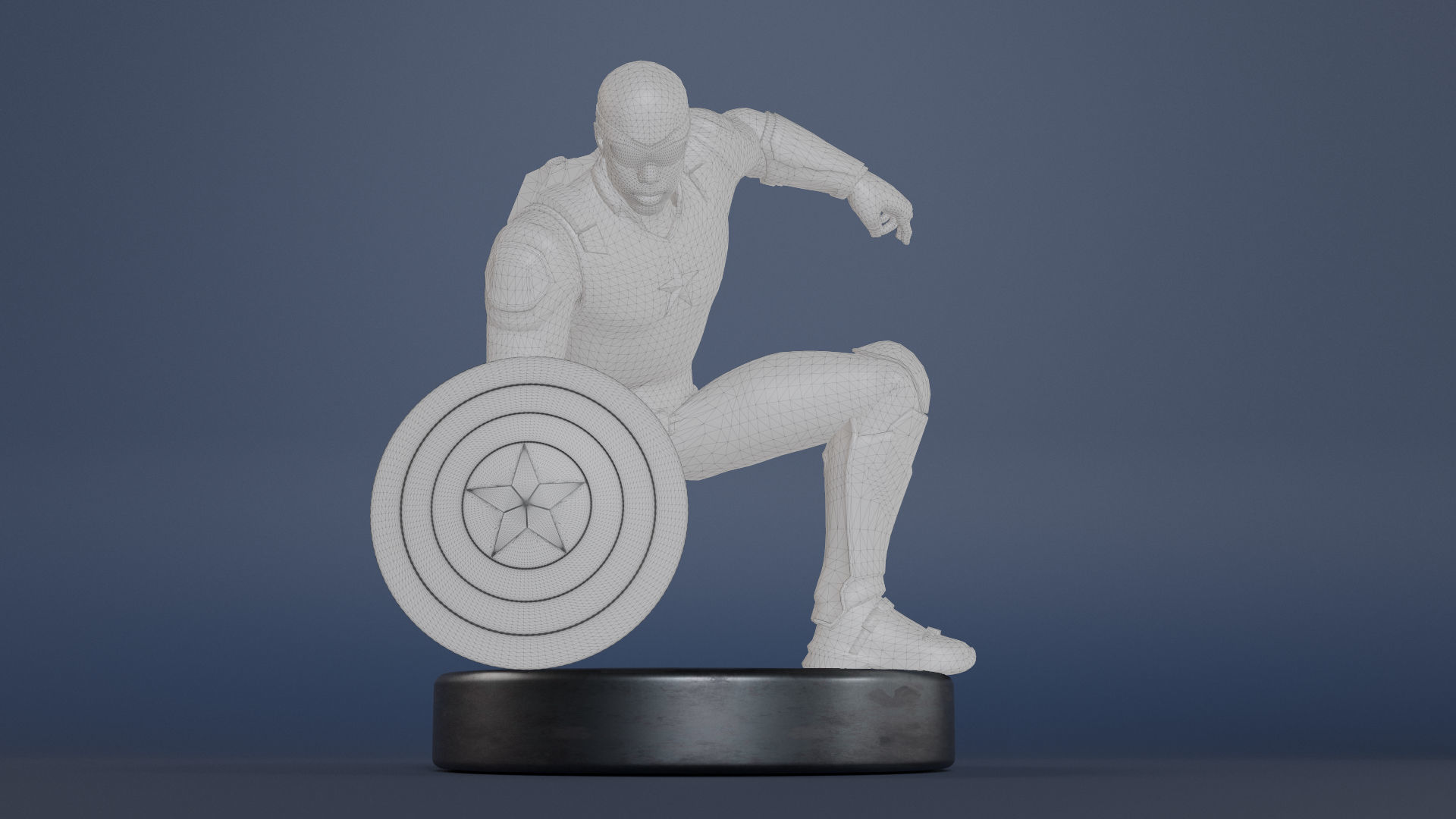 Captain America - Sam Wilson Low-poly 3D model_19