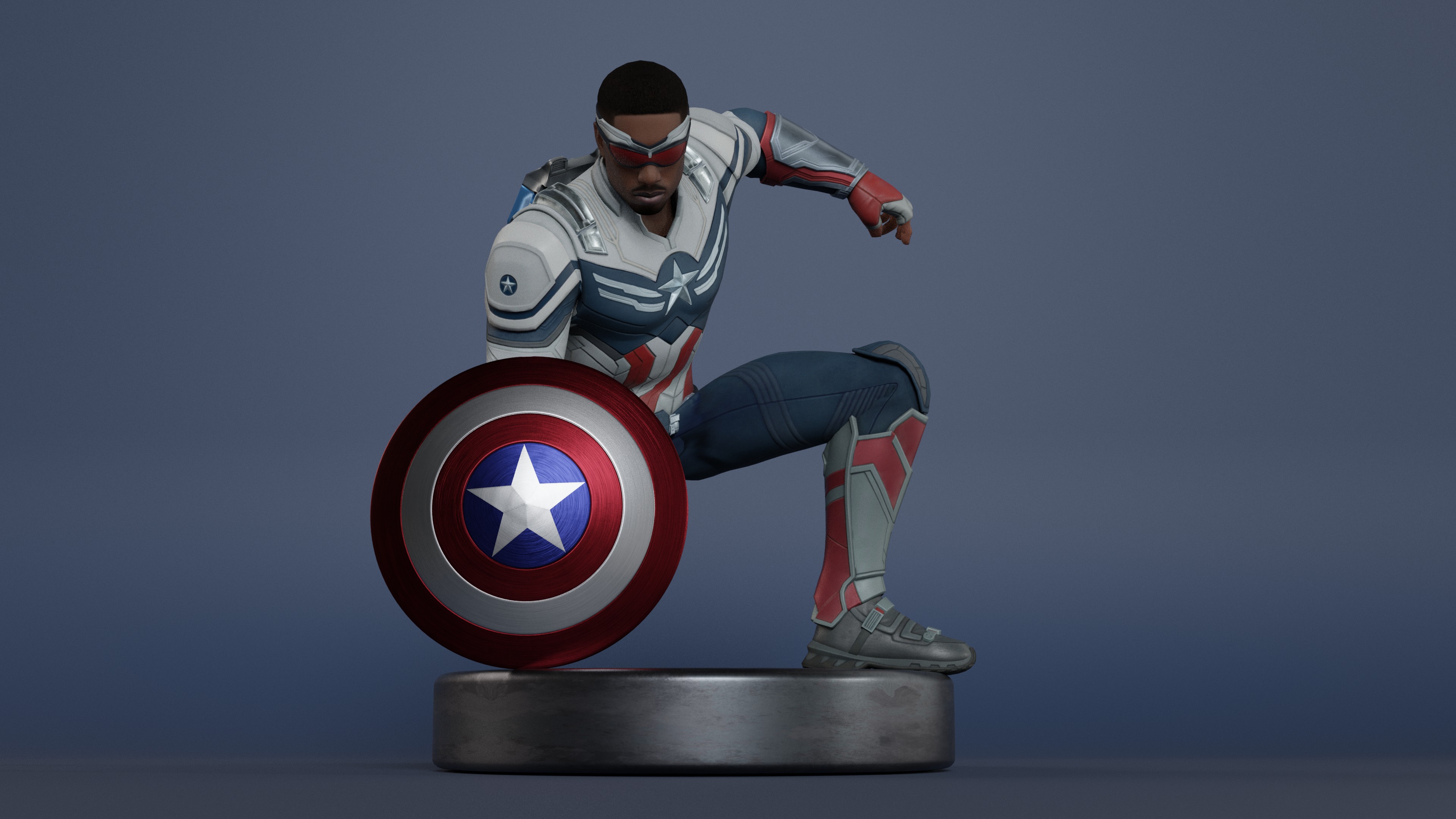 Captain America - Sam Wilson Low-poly 3D model_17