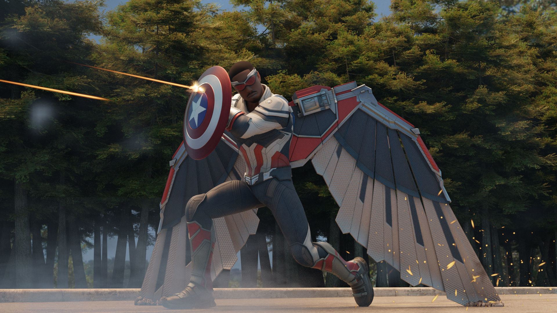 Captain America - Sam Wilson Low-poly 3D model_21