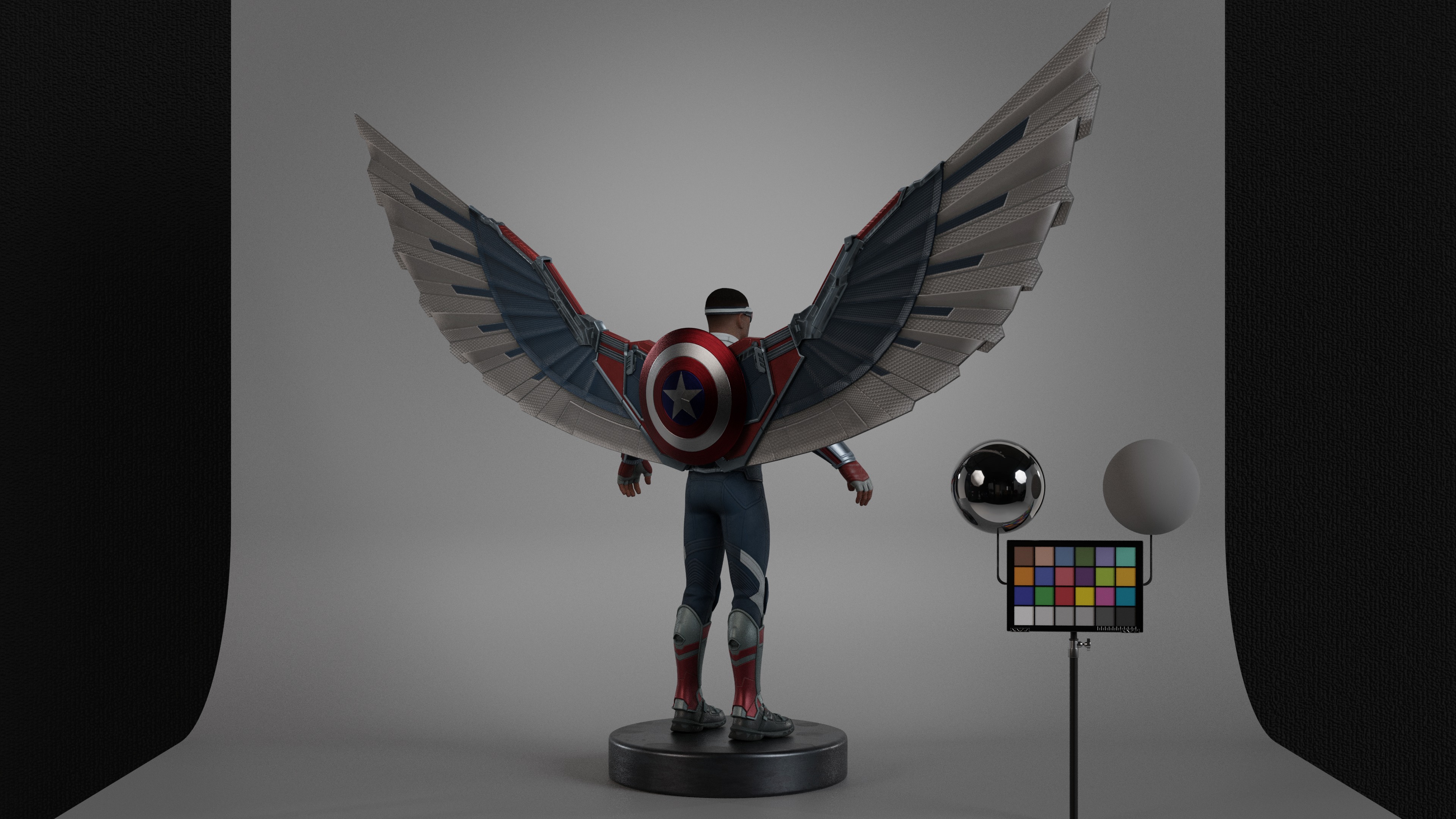 Captain America - Sam Wilson Low-poly 3D model_4