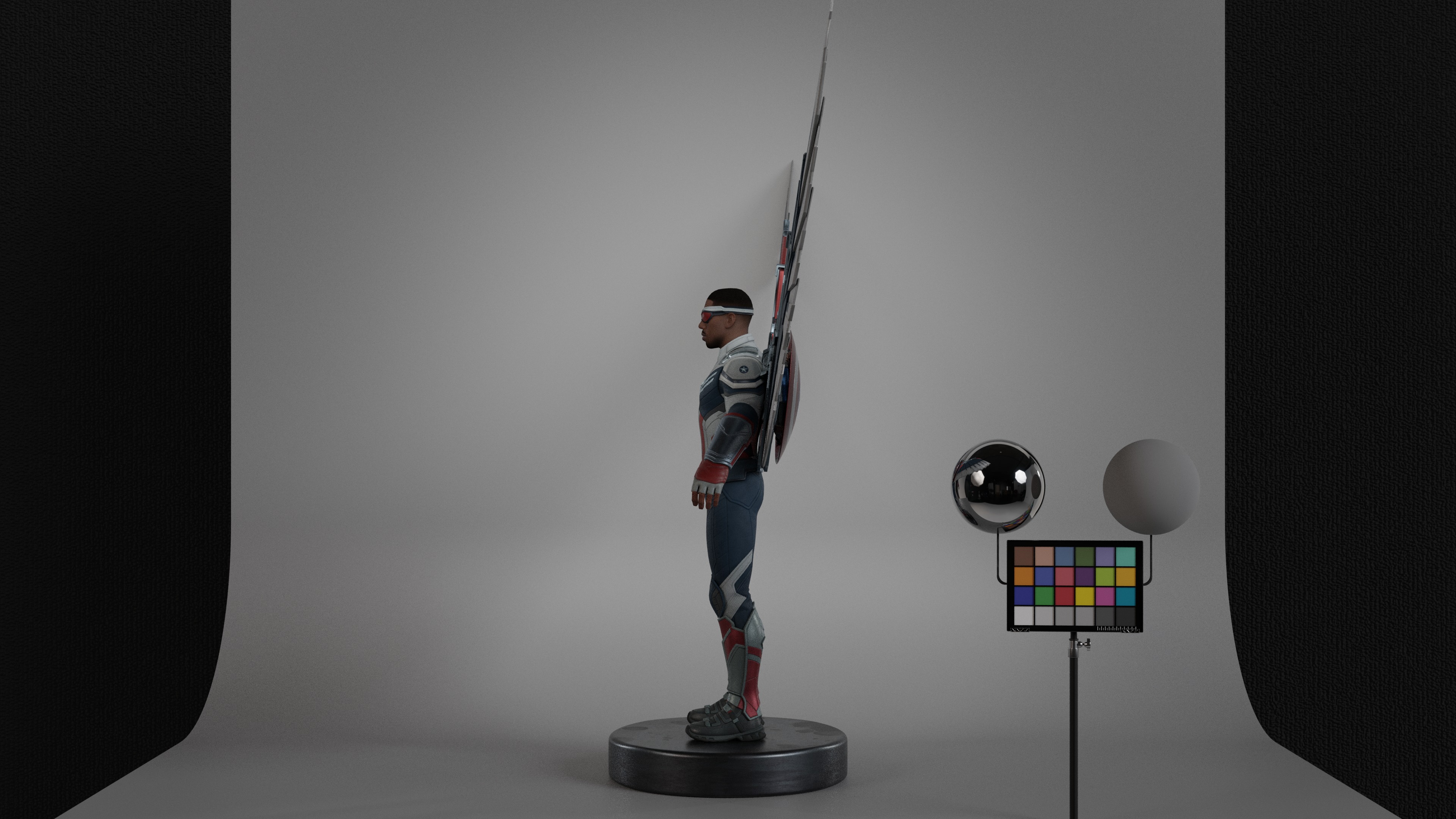 Captain America - Sam Wilson Low-poly 3D model_7