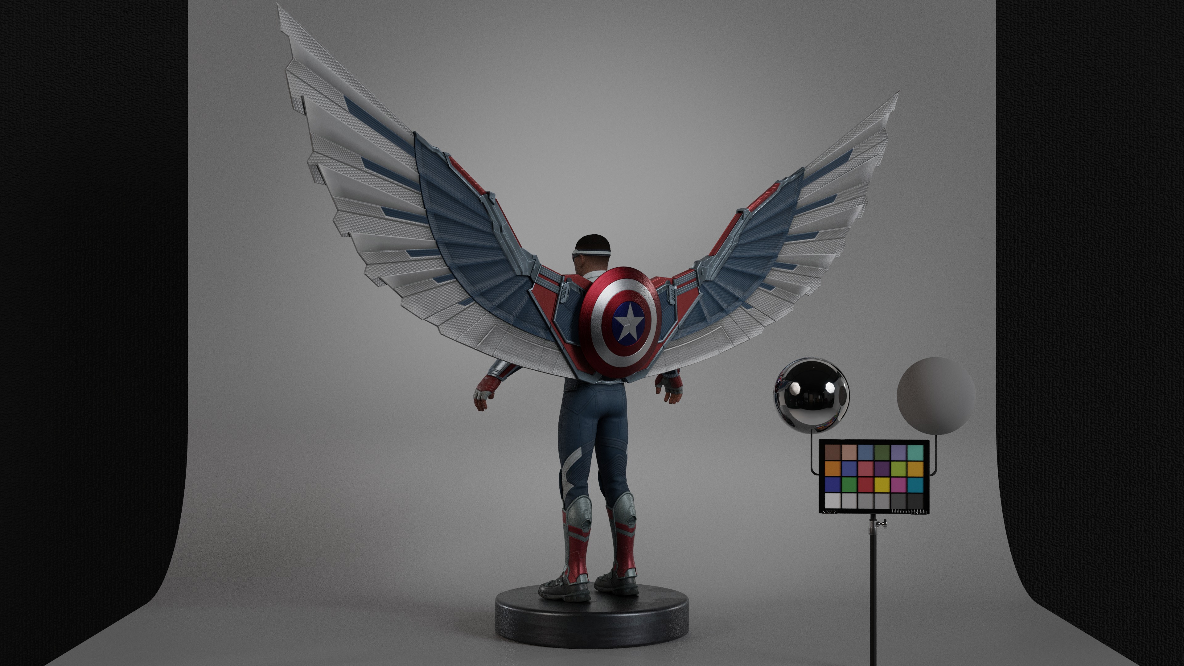 Captain America - Sam Wilson Low-poly 3D model_6