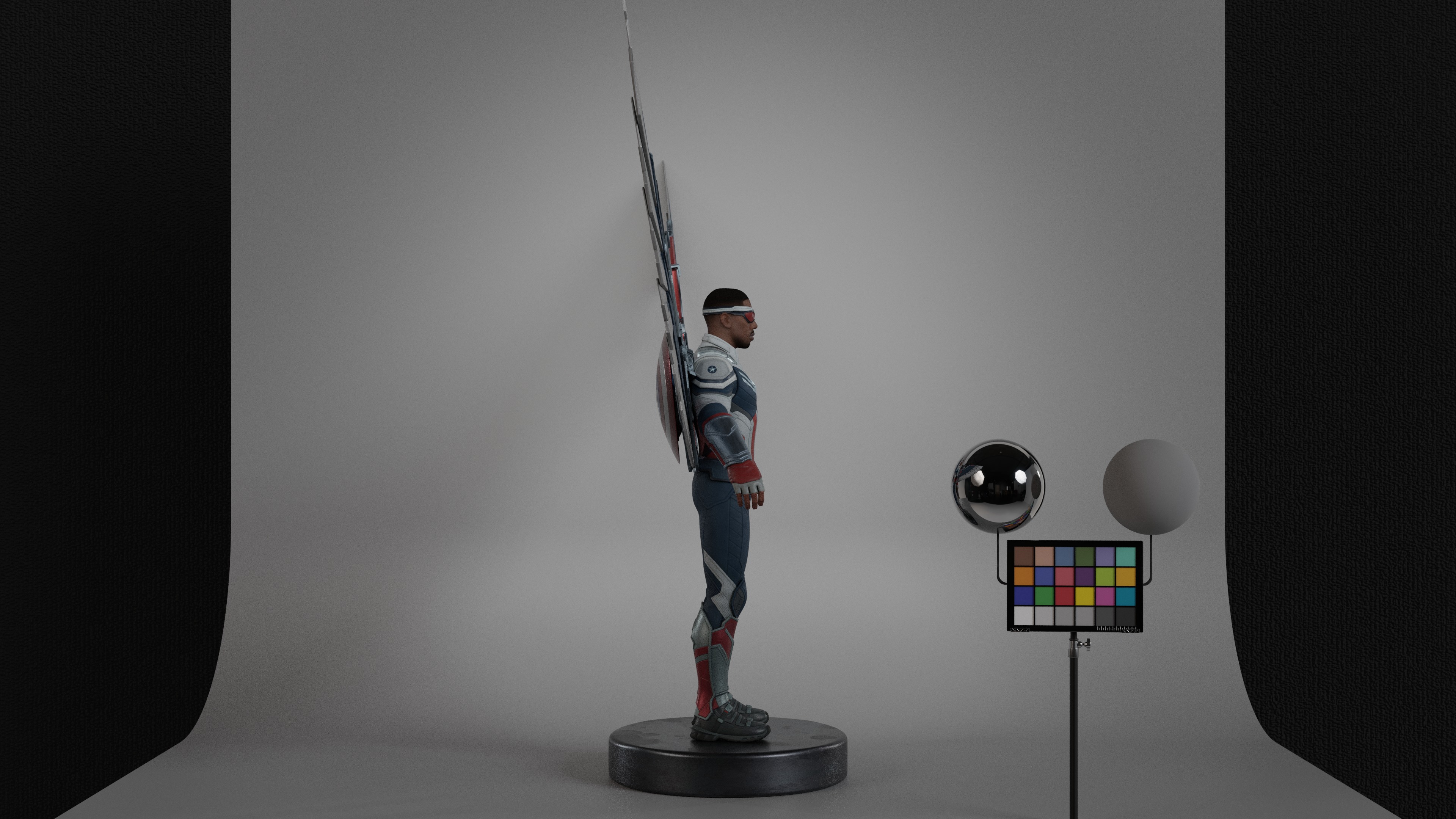 Captain America - Sam Wilson Low-poly 3D model_3