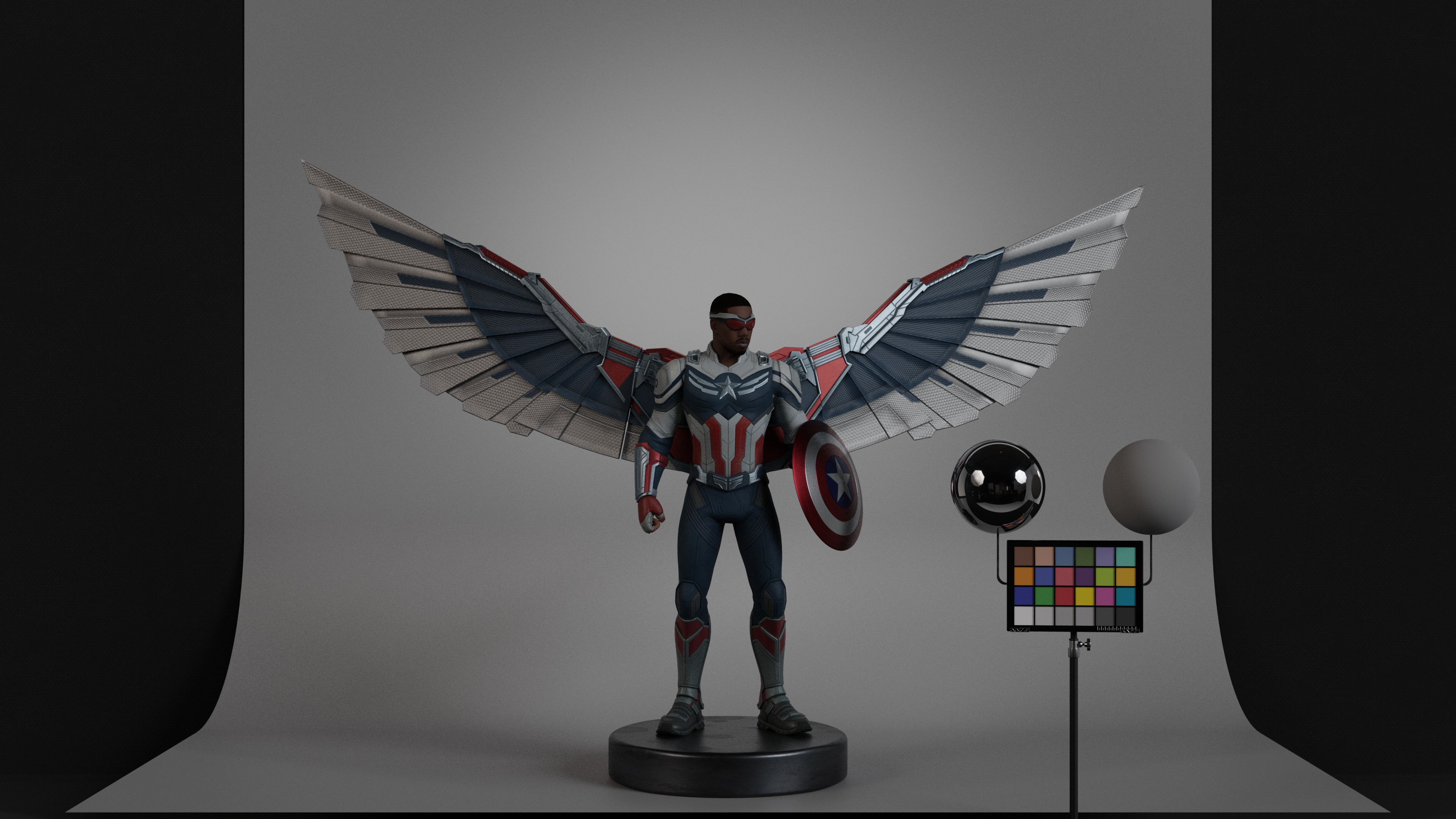 Captain America - Sam Wilson Low-poly 3D model_9