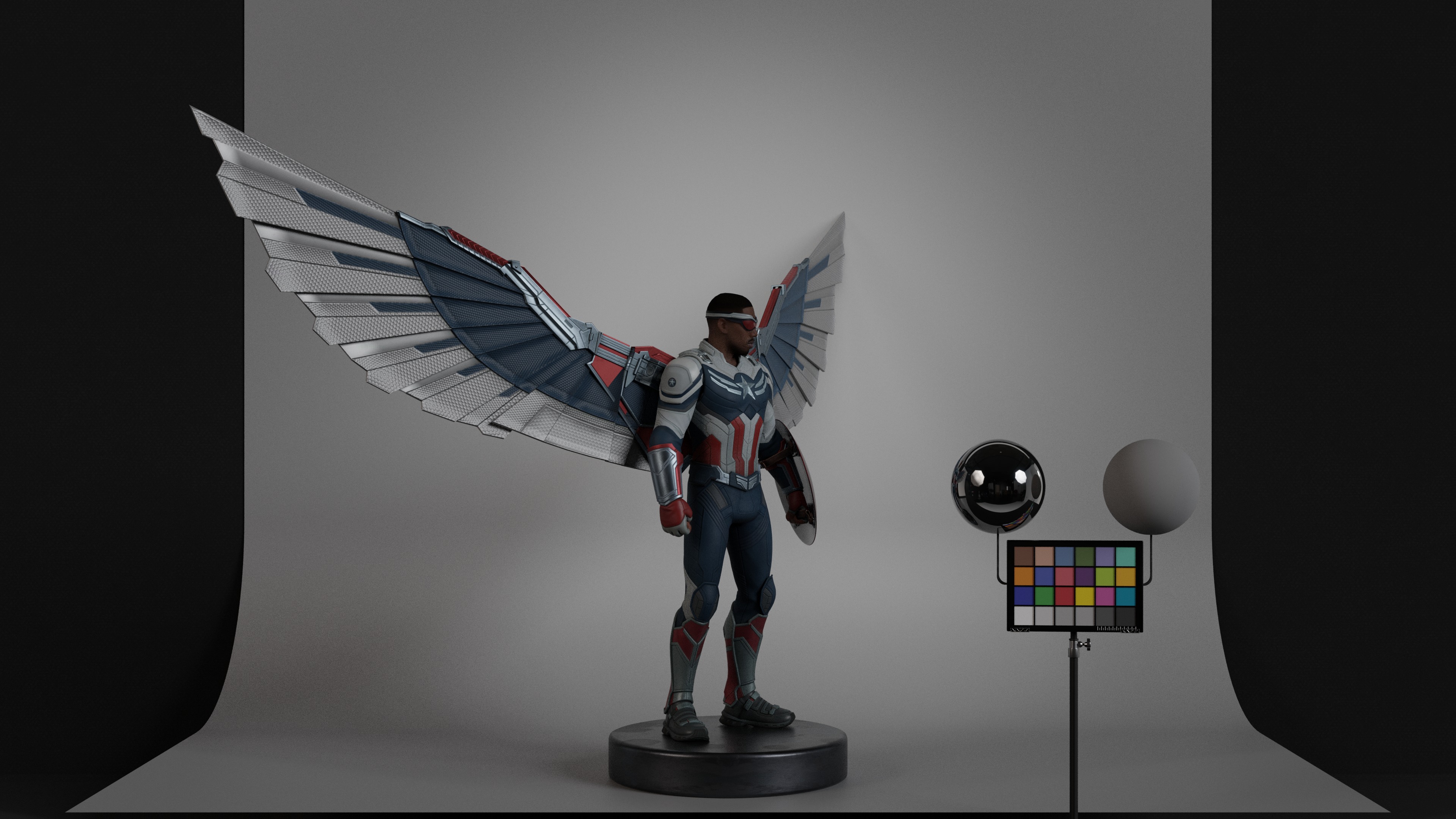 Captain America - Sam Wilson Low-poly 3D model_10