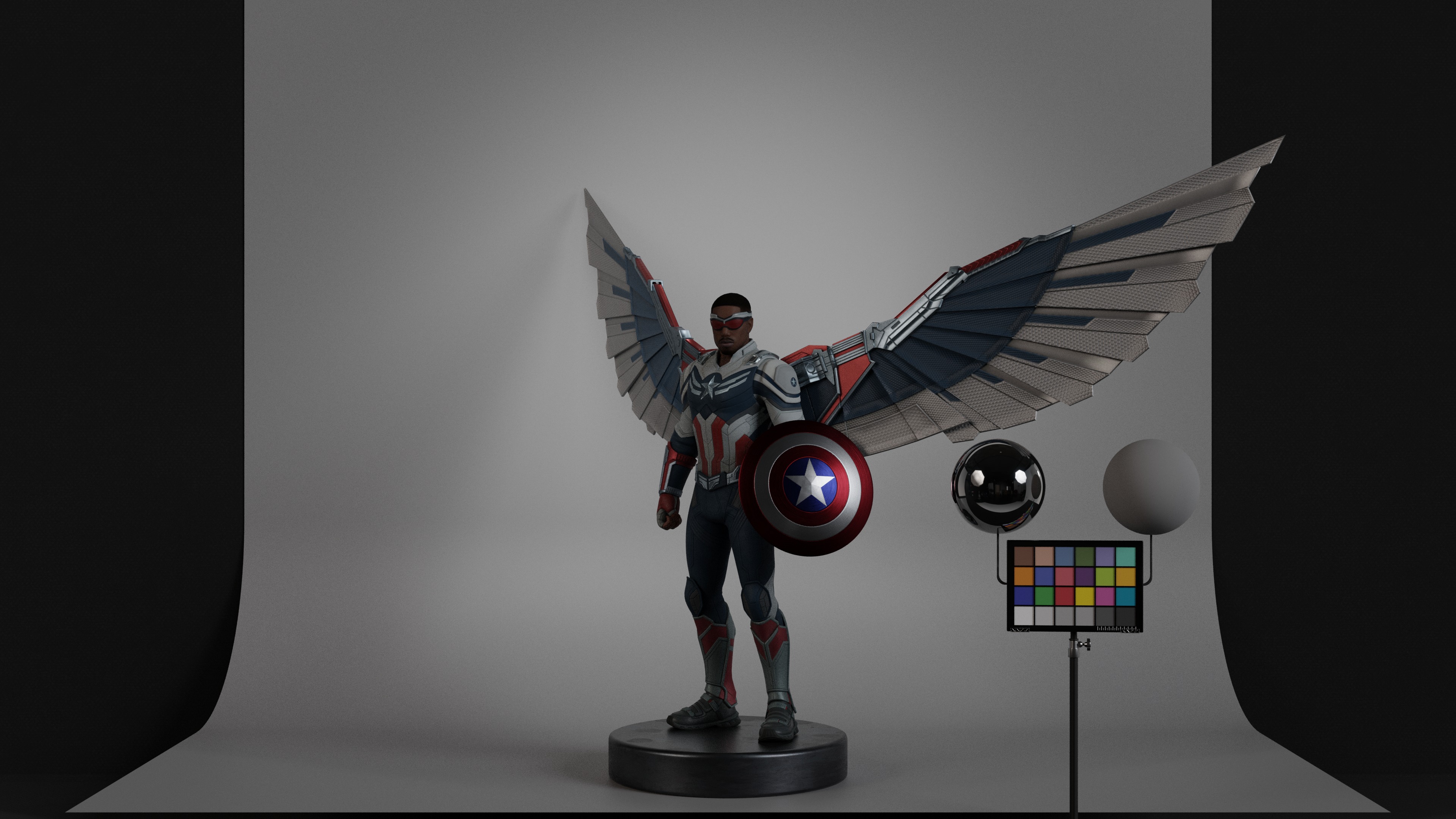 Captain America - Sam Wilson Low-poly 3D model_16
