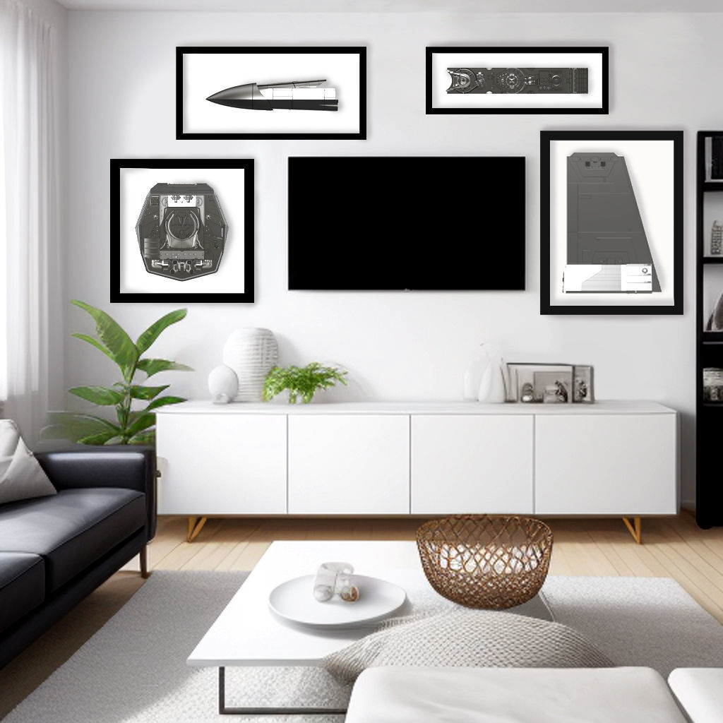 X-Wing Greebly Wall Art 3D print model_13