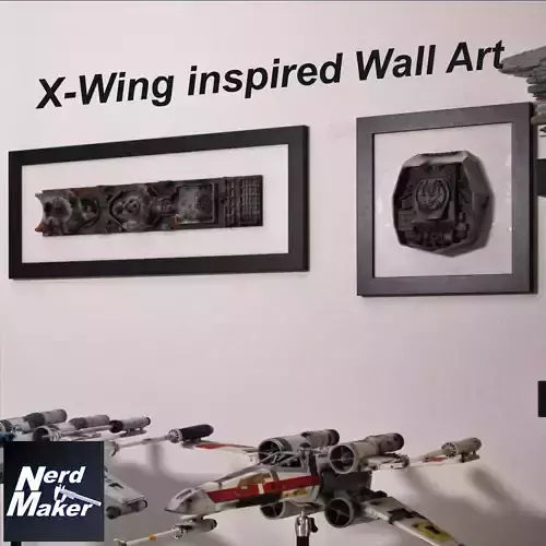 X-Wing Greebly Wall Art 3D print model
