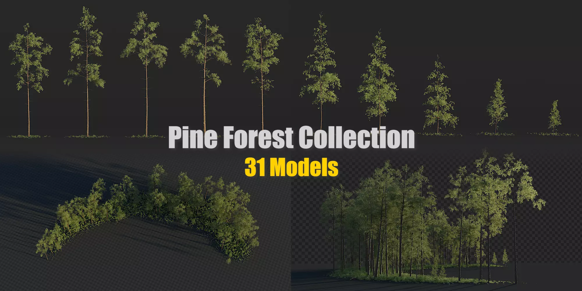 31 Pine Forest 3d models Collection 3D model