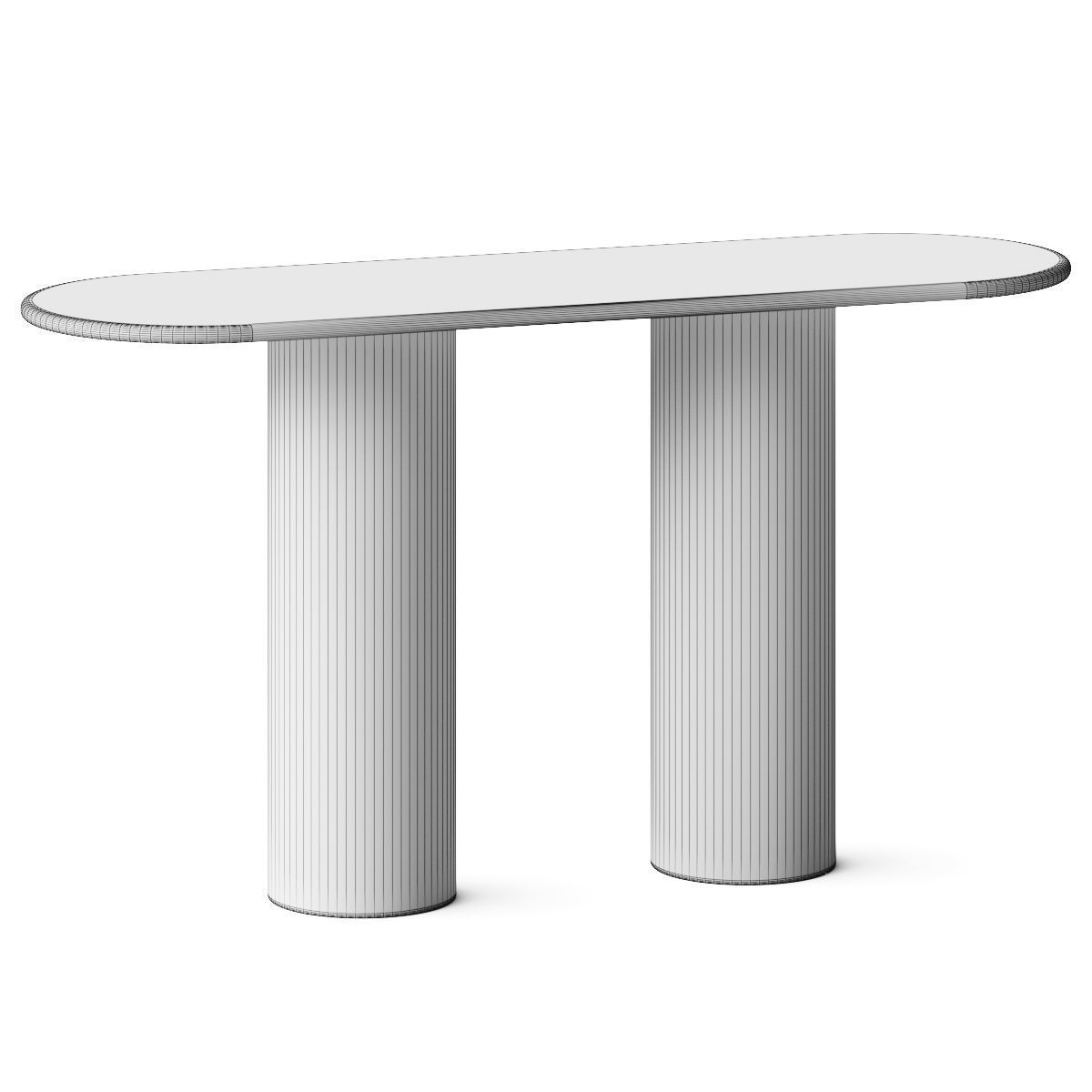 Urban Mood Matteo Modern Travertine Console Table 3D model_1