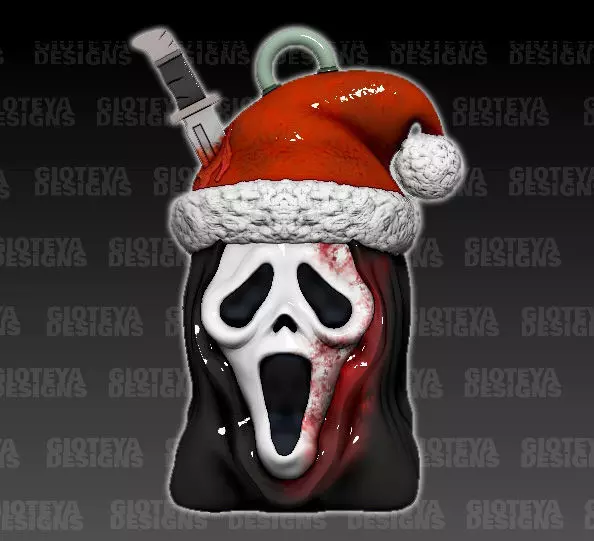 Xmas Horror Ornaments Scream Ghostface 3D model_0