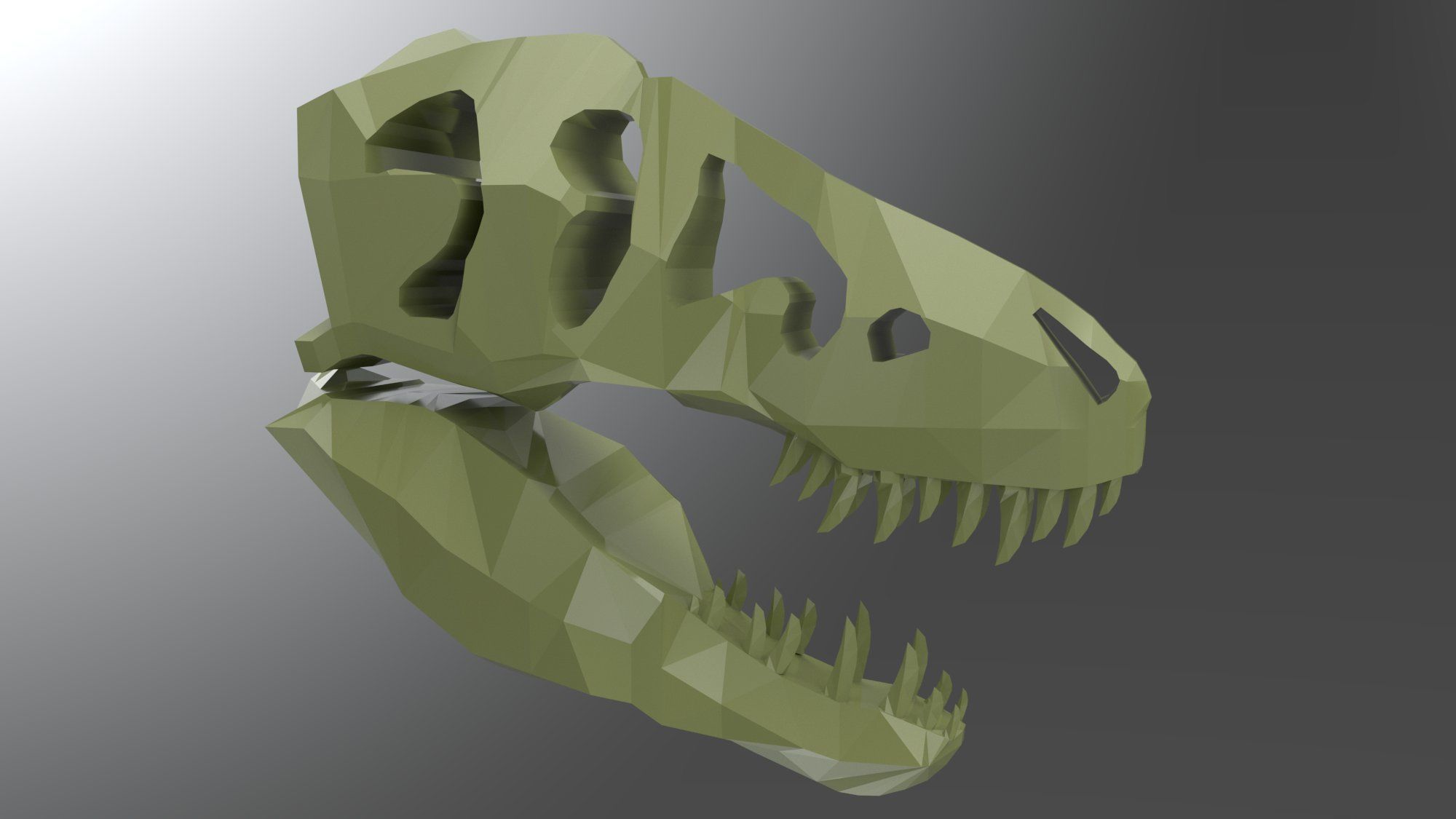 T-Rex Skull Low Poly Free 3D model_1