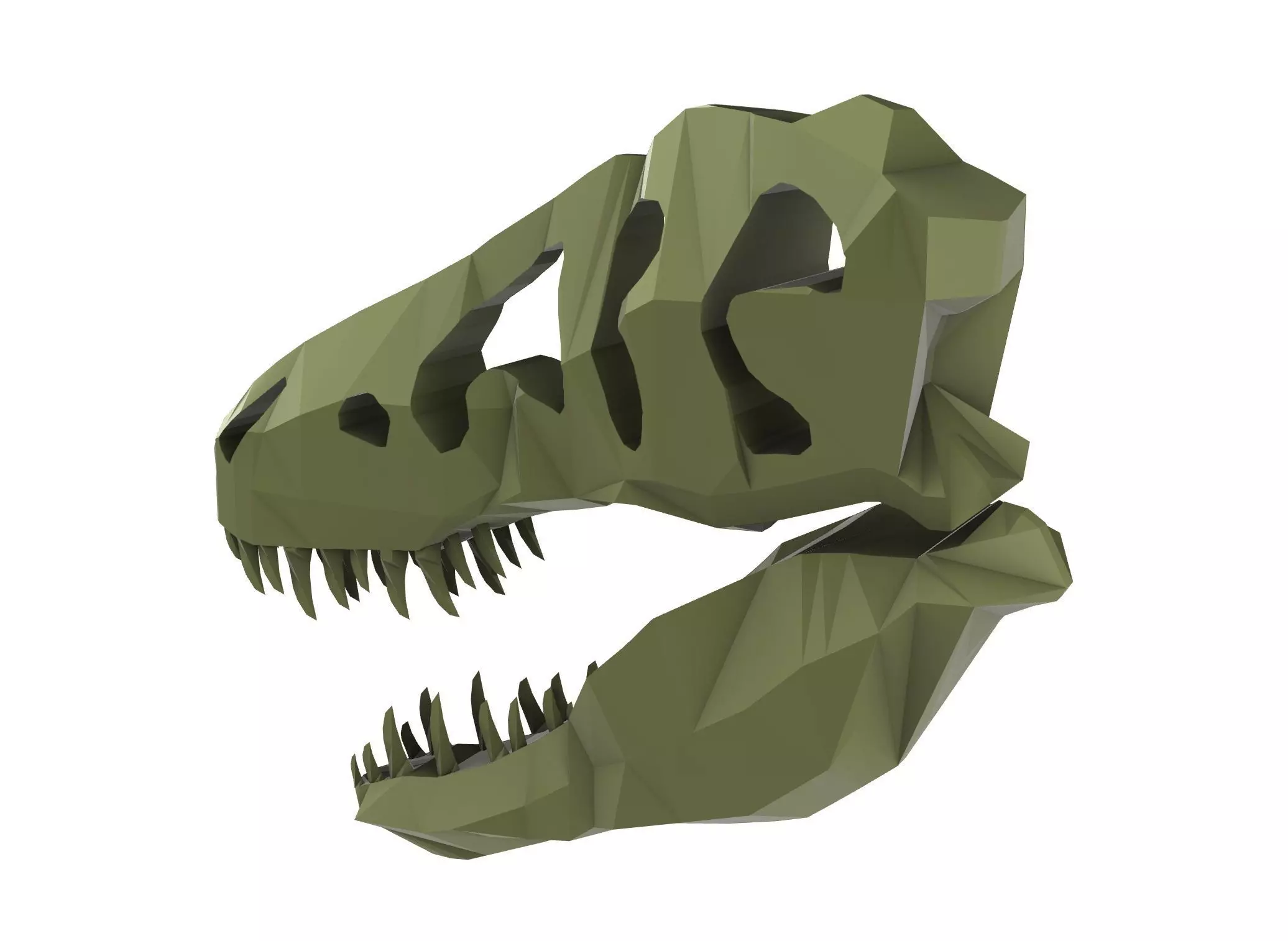 T-Rex Skull Low Poly Free 3D model_0