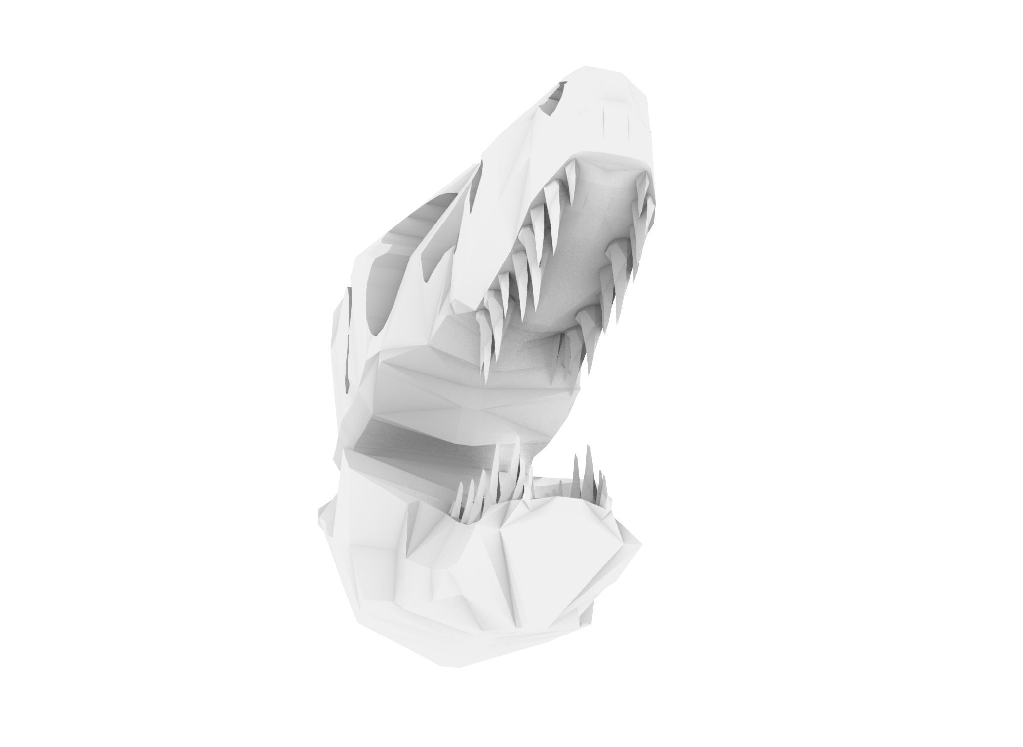 T-Rex Skull Low Poly Free 3D model_9
