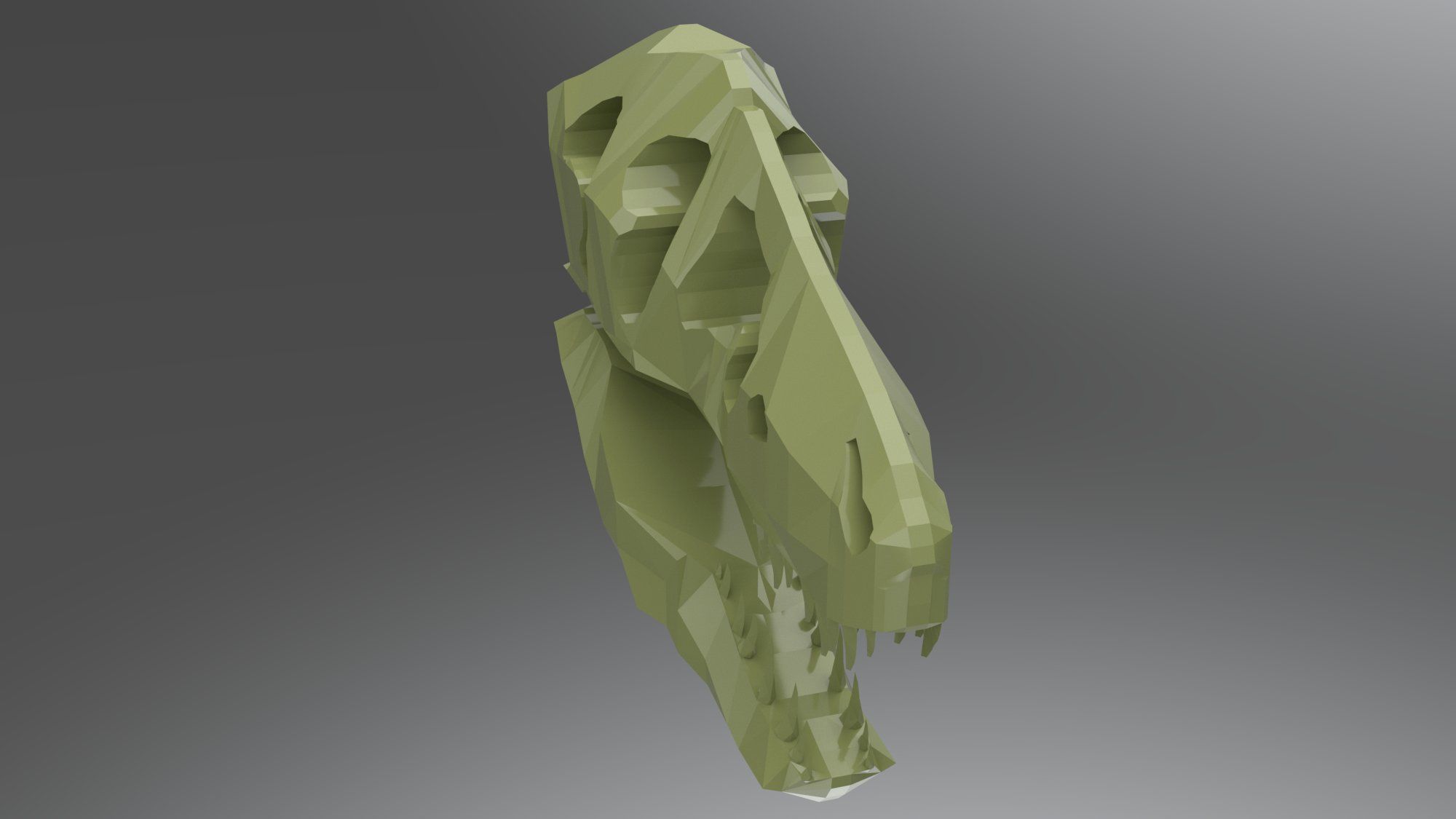 T-Rex Skull Low Poly Free 3D model_3