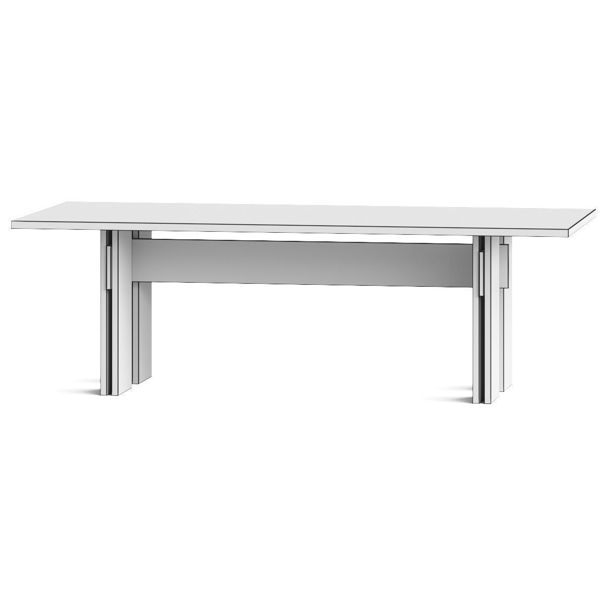 Four Hands Railay Rectangle Dining Table 3D model_2