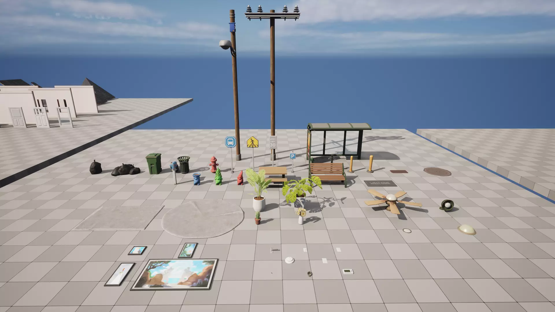 Surburban Modular Stylized Pack Low-poly 3D model_3