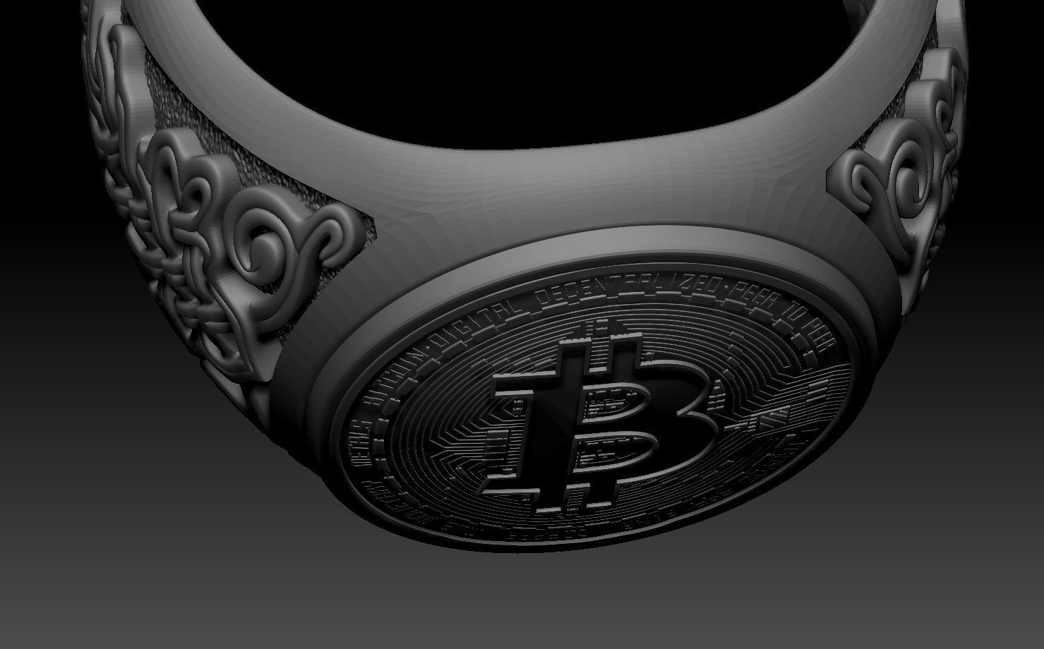 BITCOIN THEMED RING 3D print model_2